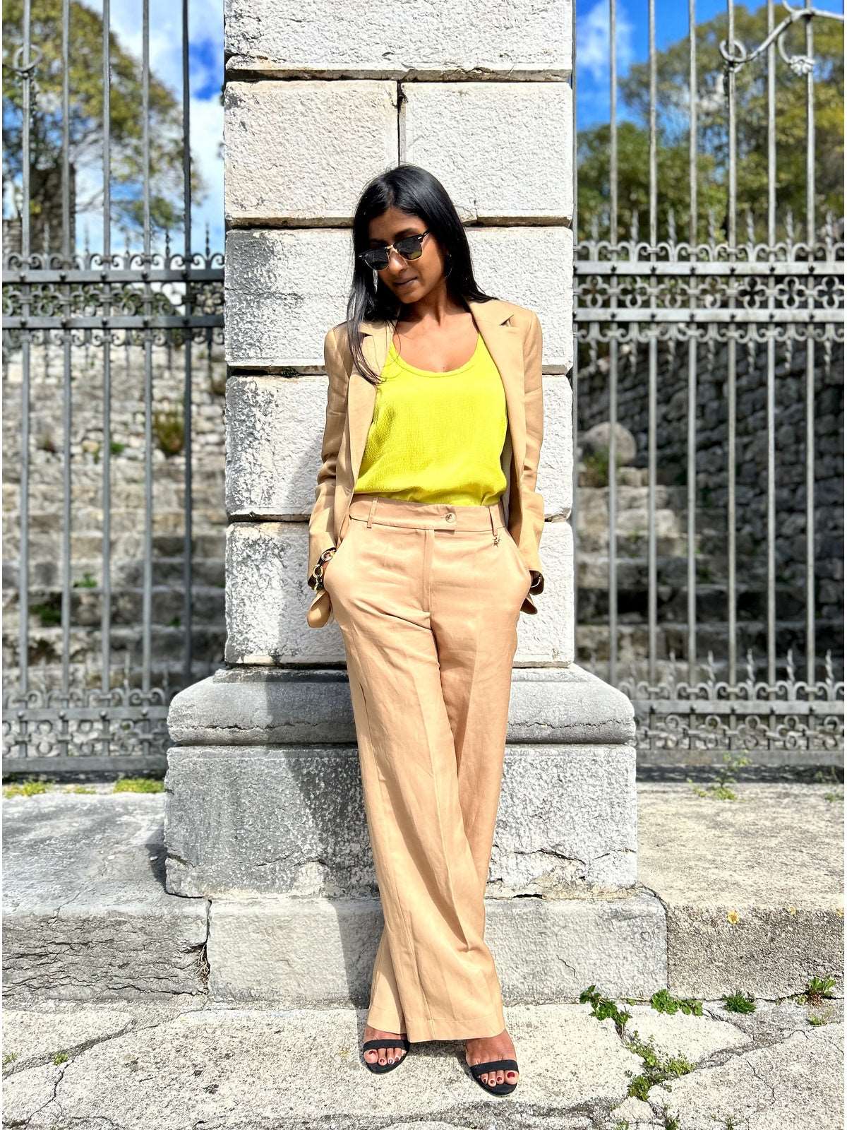 Blazer in viscosa e lino