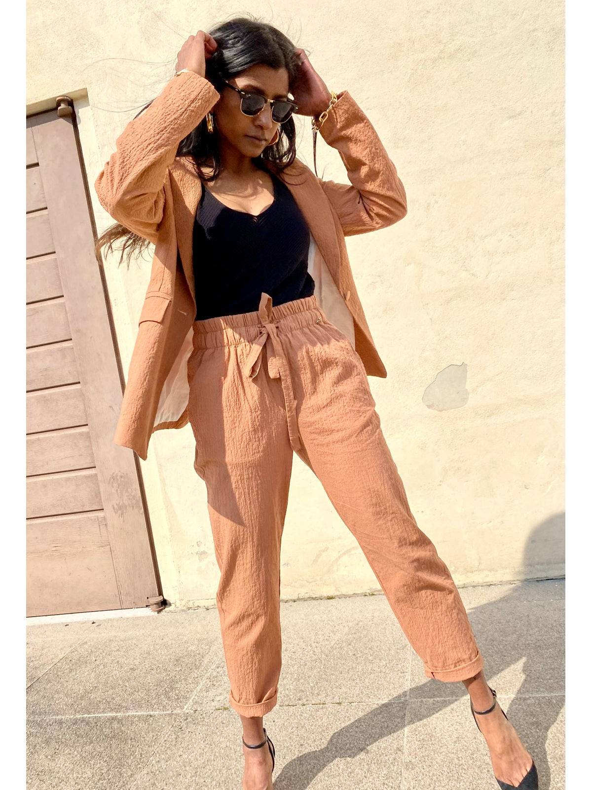 Blazer in tessuto goffrato