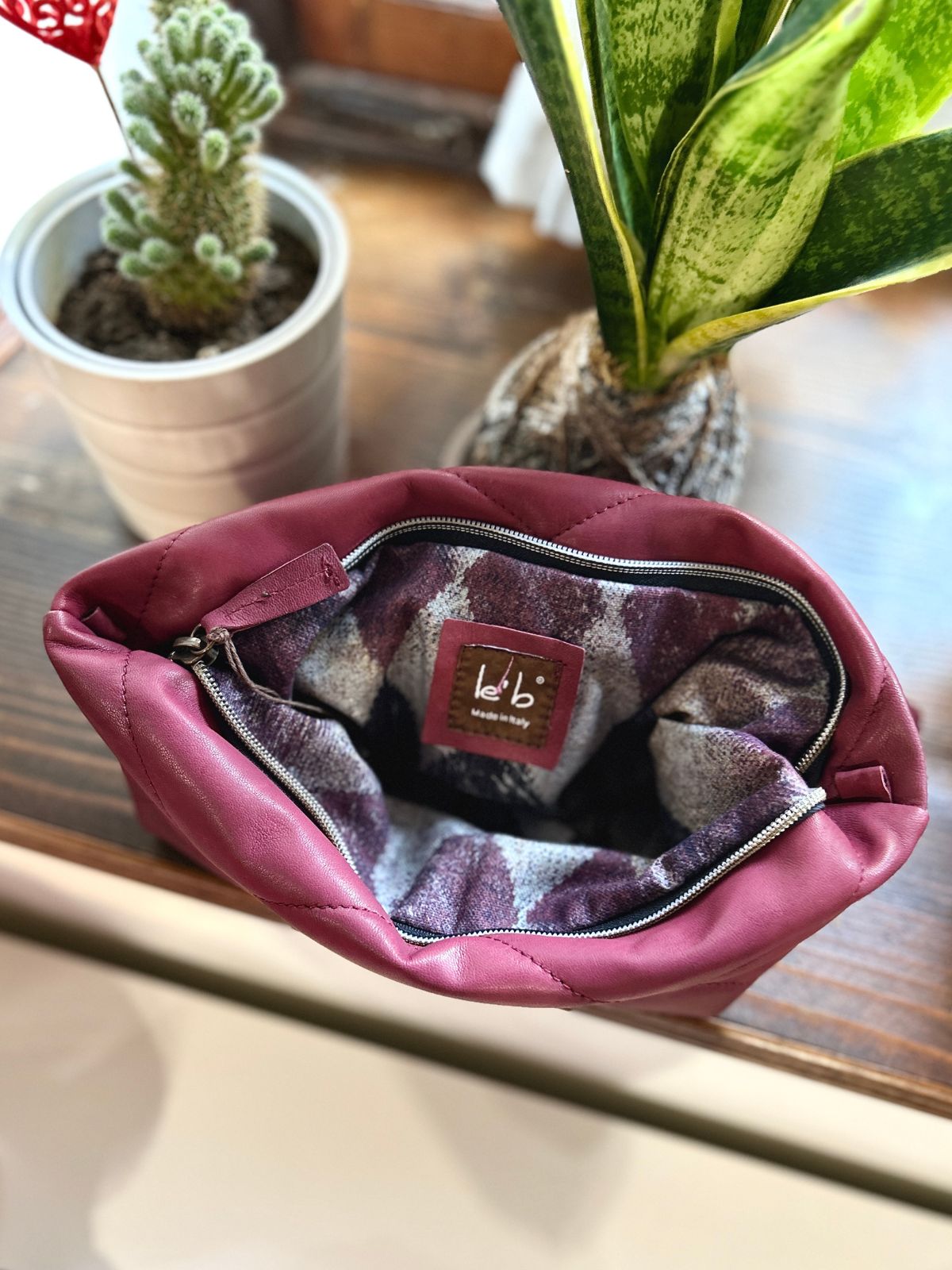Pochette trapuntata bordeaux