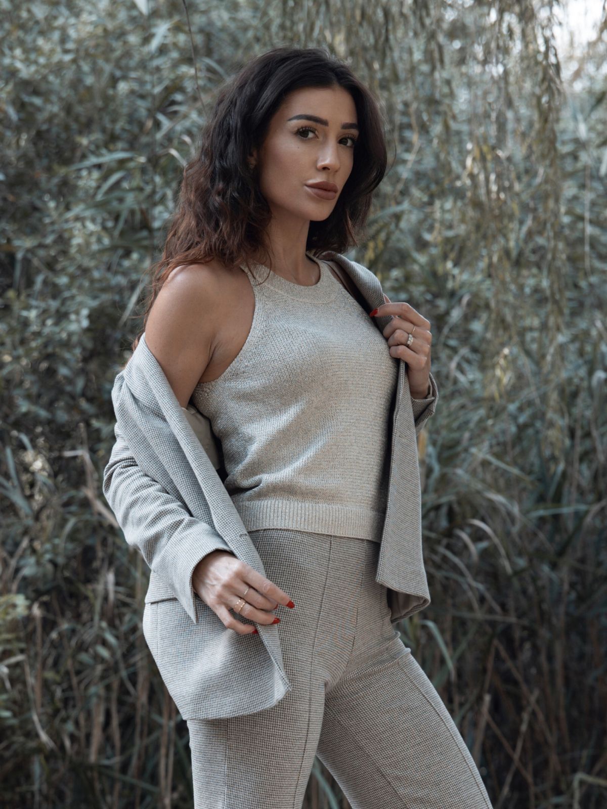 Top in maglia con lurex