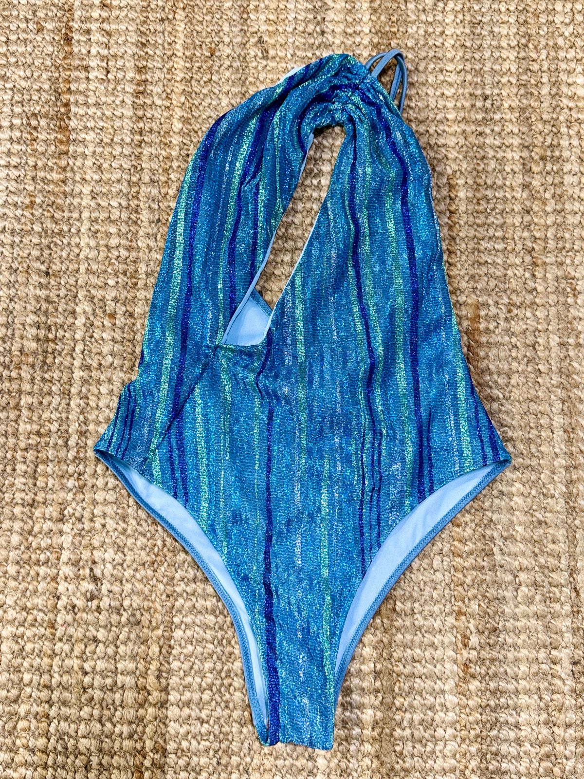 Costume intero Cotazur in lurex rigato