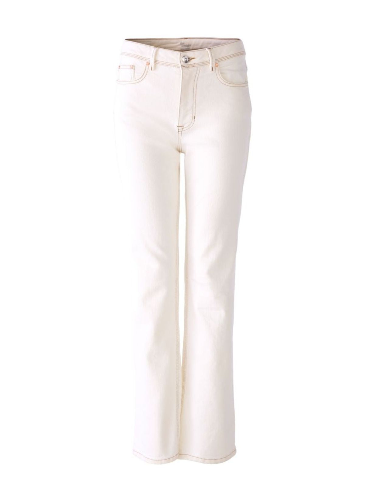 Pantalone in denim dritto color burro