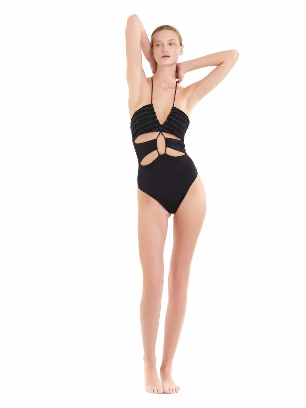 Costume intero Cotazur in maglia a rete lurex