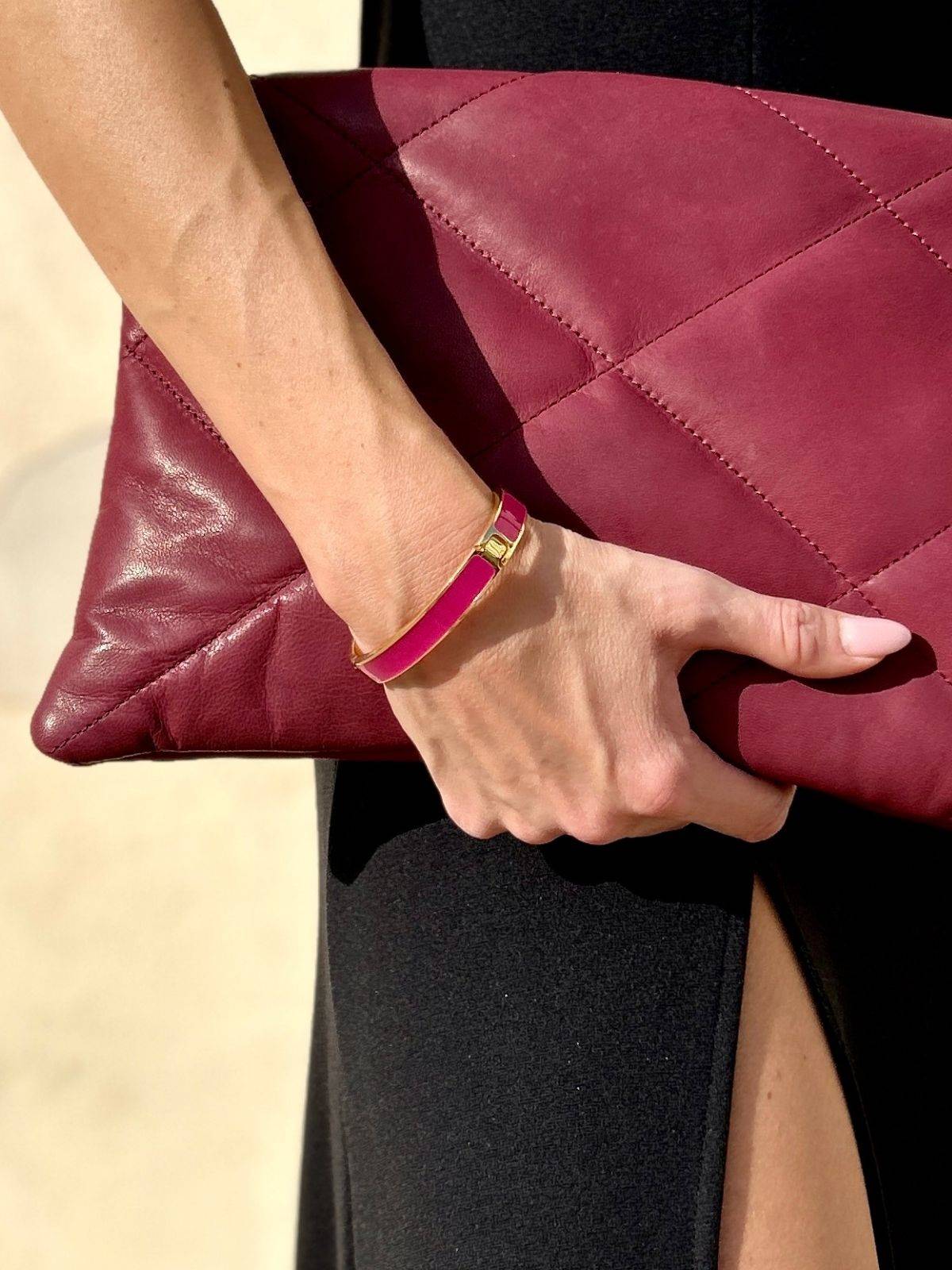 Bracciale mini con cerniera fucsia