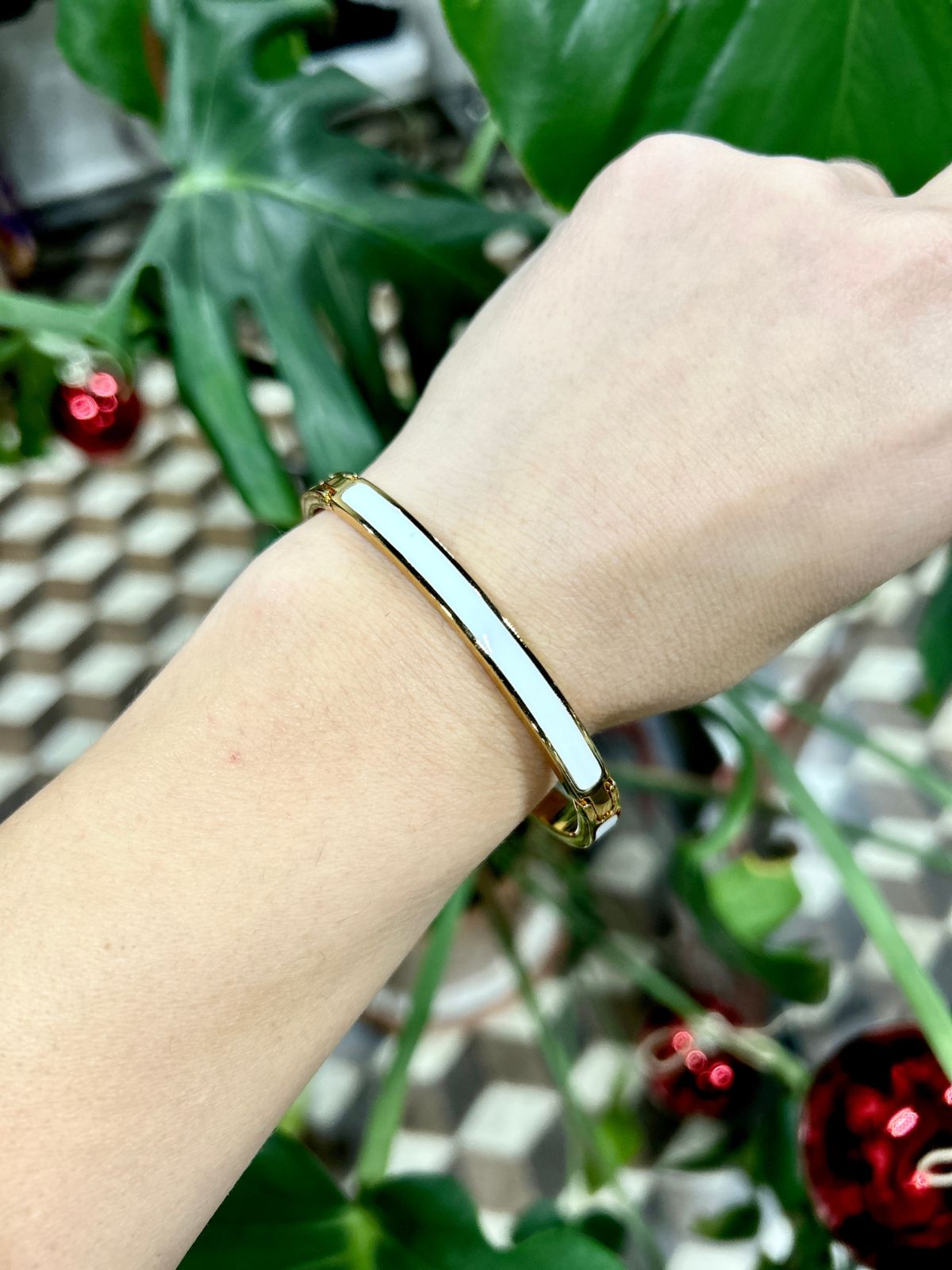 Bracciale sottile con cerniera bianco
