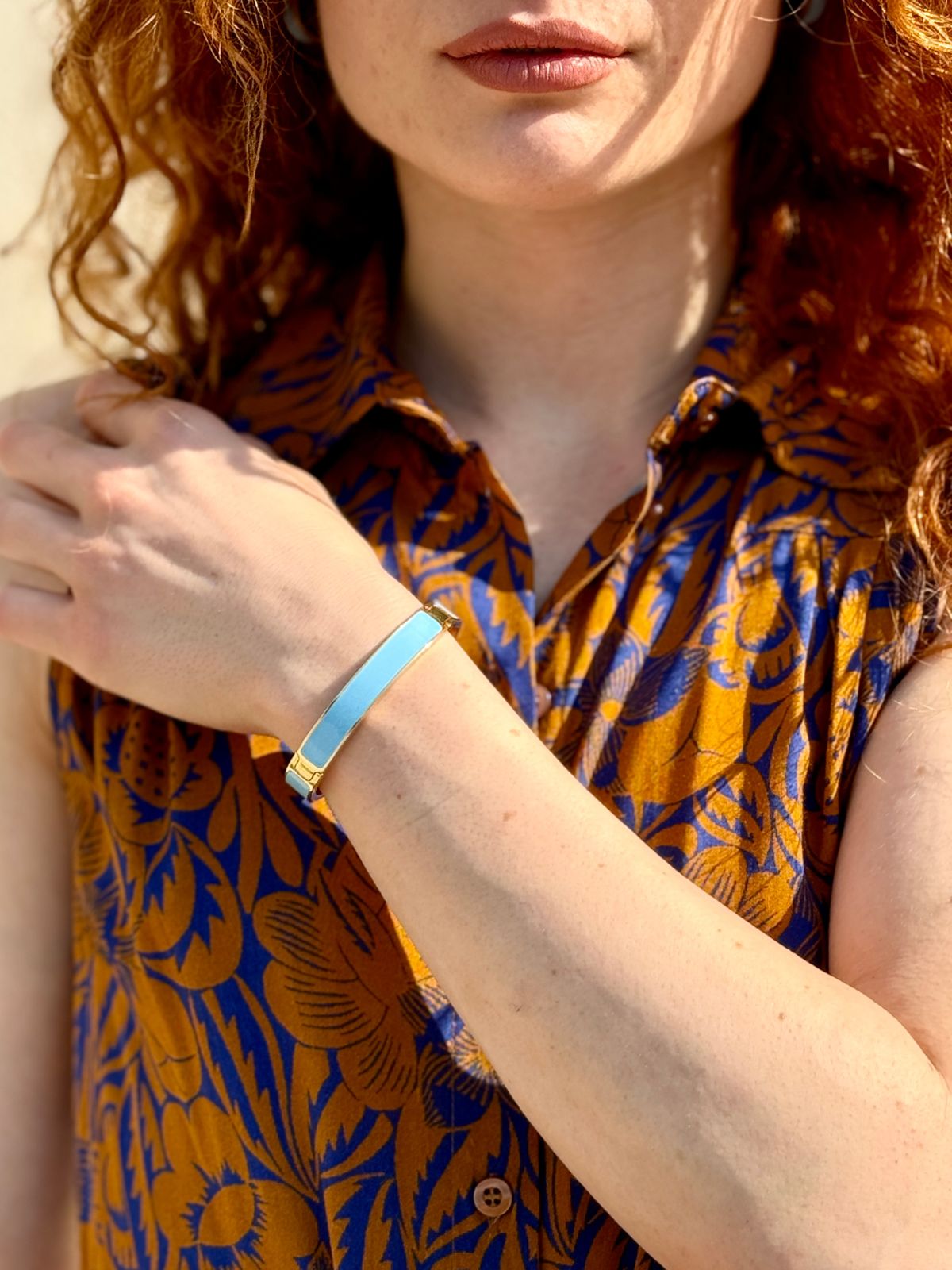 Bracciale mini con cerniera azzurro
