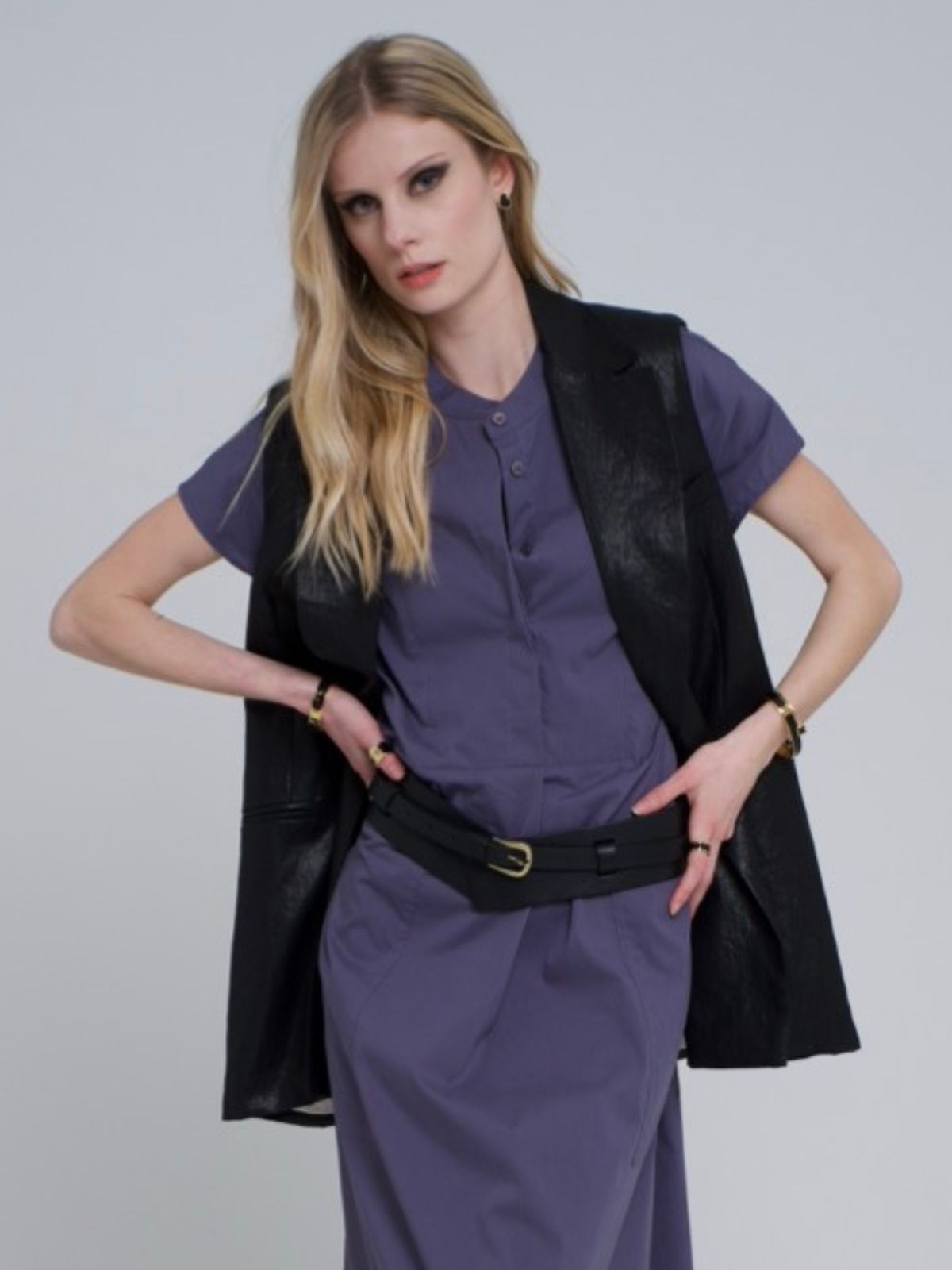 Gilet in lino spalmato