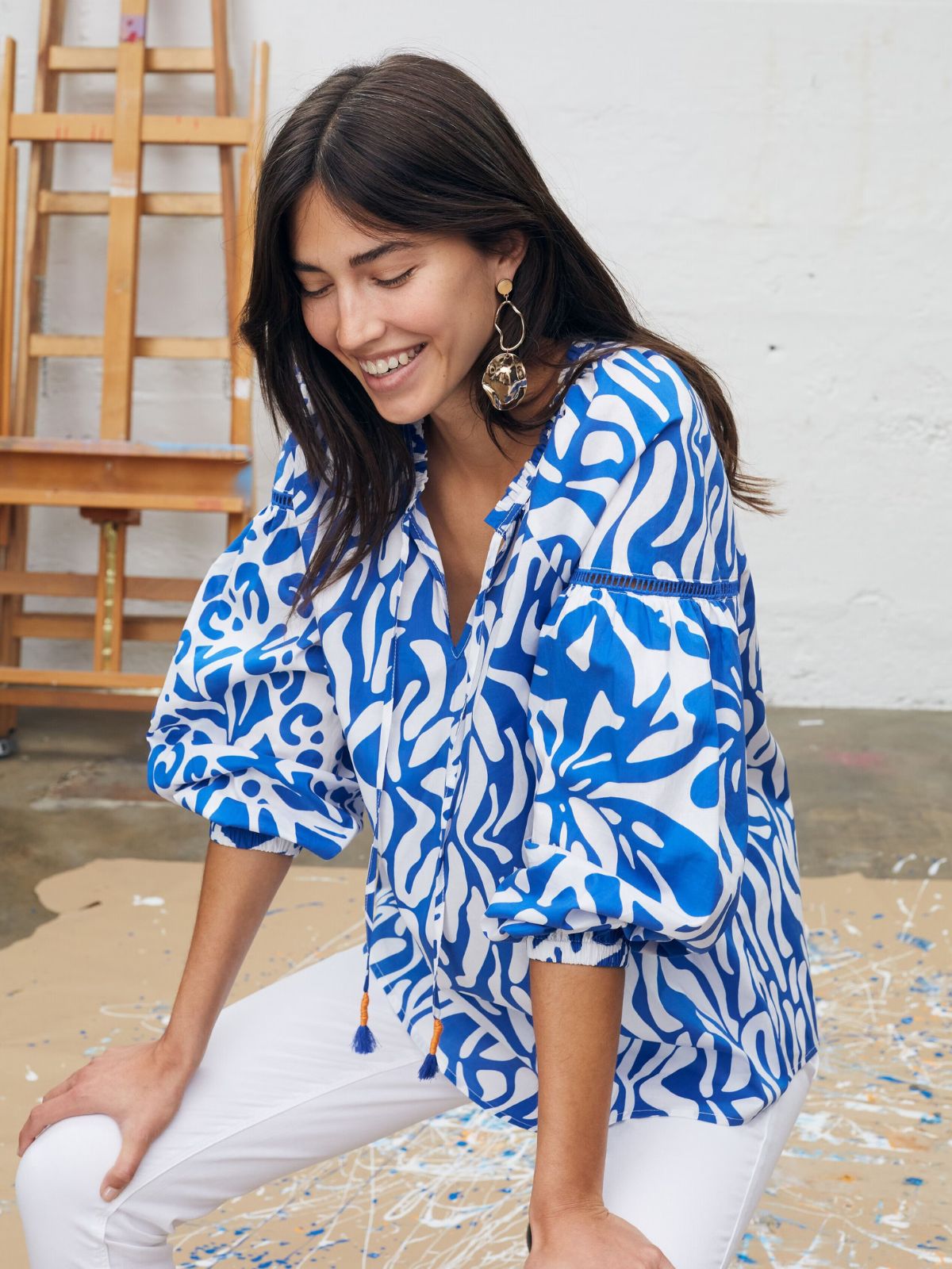 Blusa fantasia in cotone