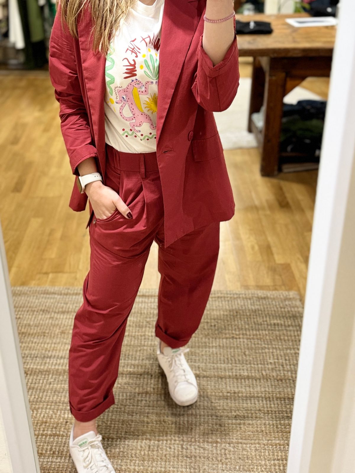 Pantalone rosso in cotone