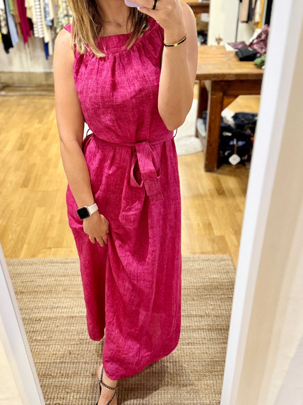 Abito in lino fucsia