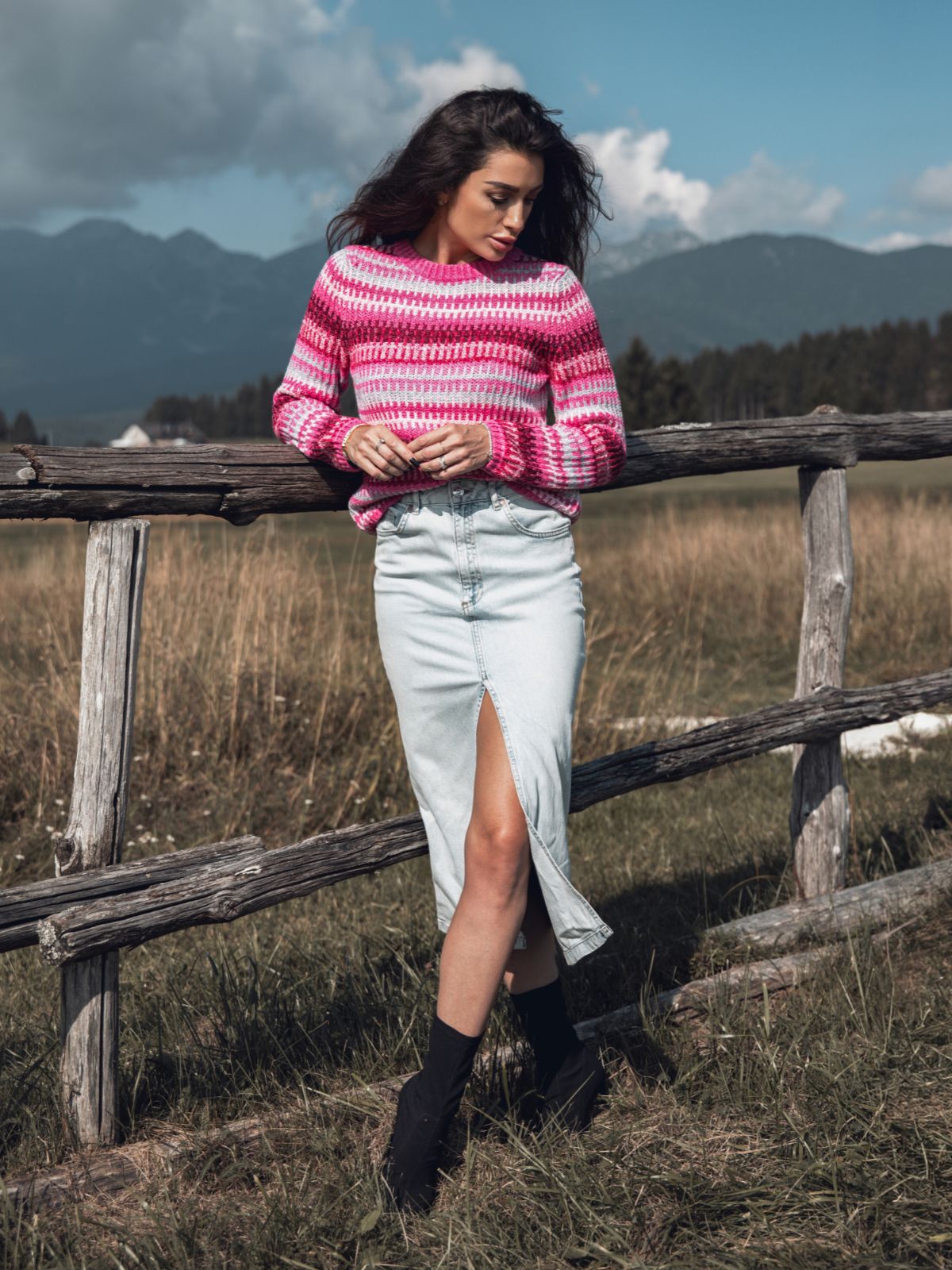Gonna in jeans con spacco