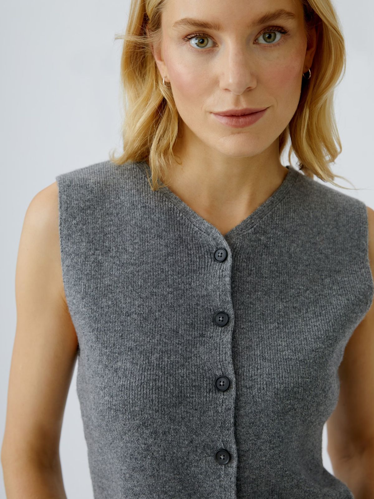 Gilet in maglia antracite