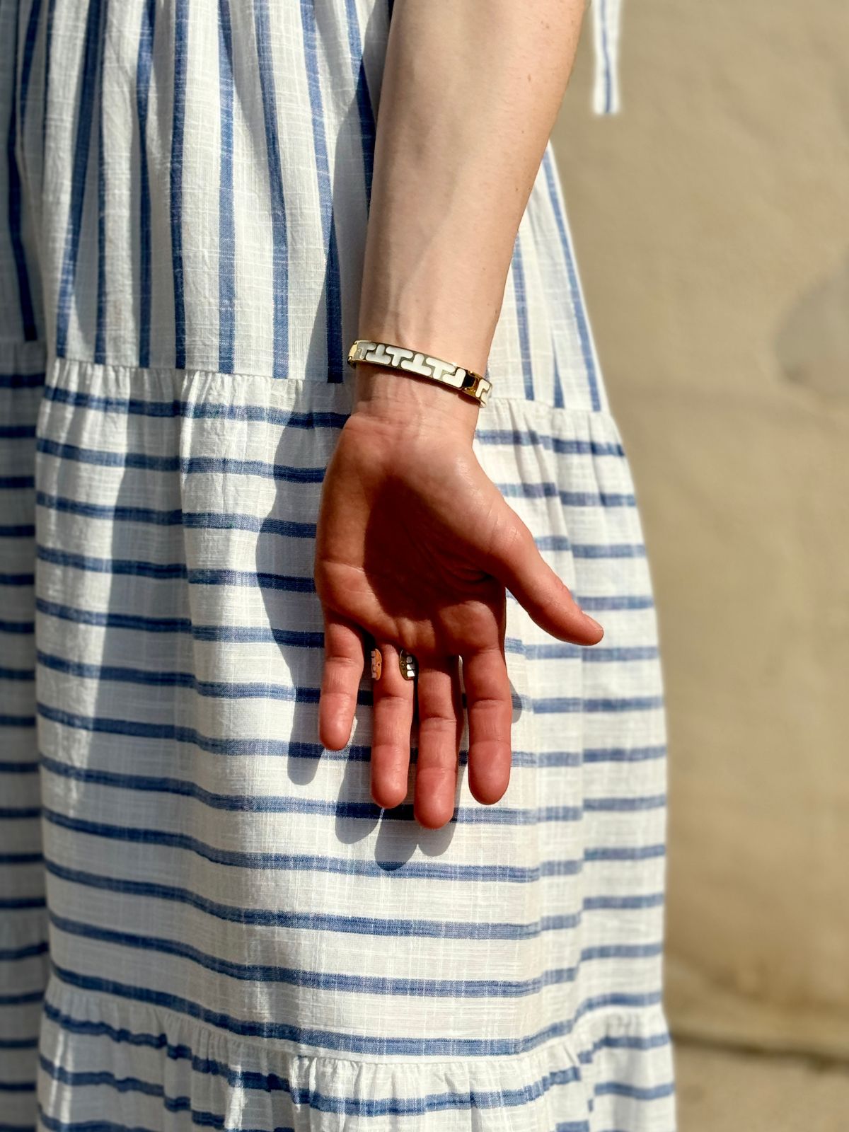 Bracciale mini chiuso greca bianco