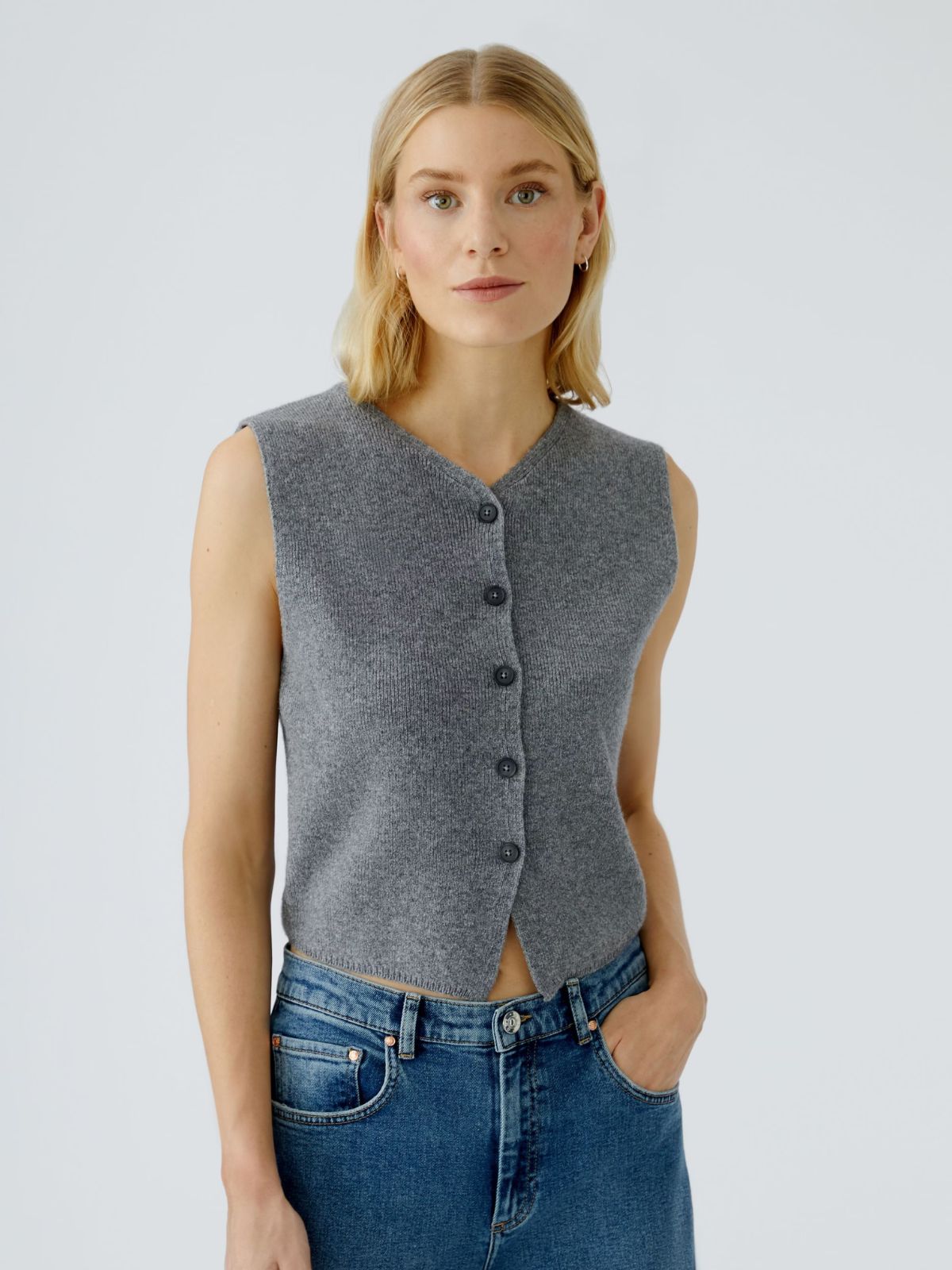 Gilet in maglia antracite