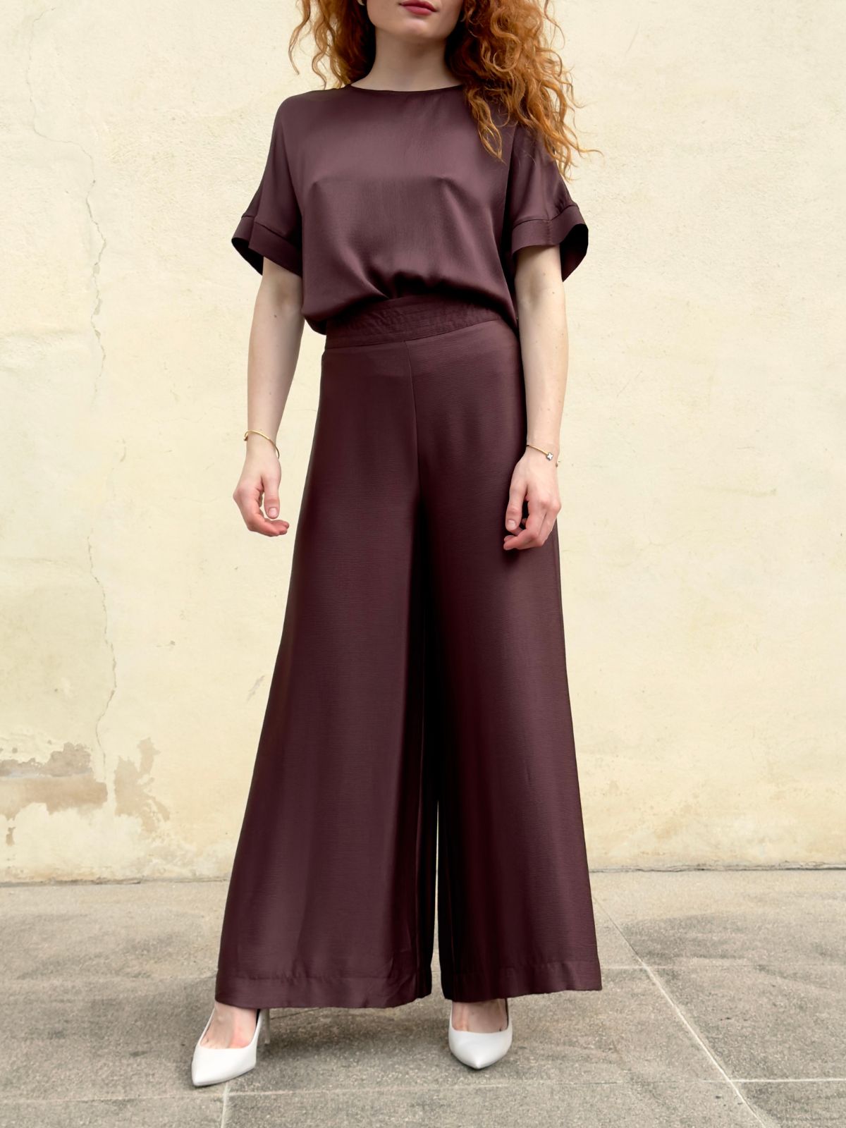 Pantalone palazzo cioccolato