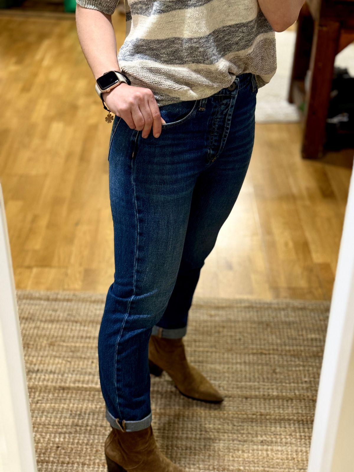 Jeans scuro diritto