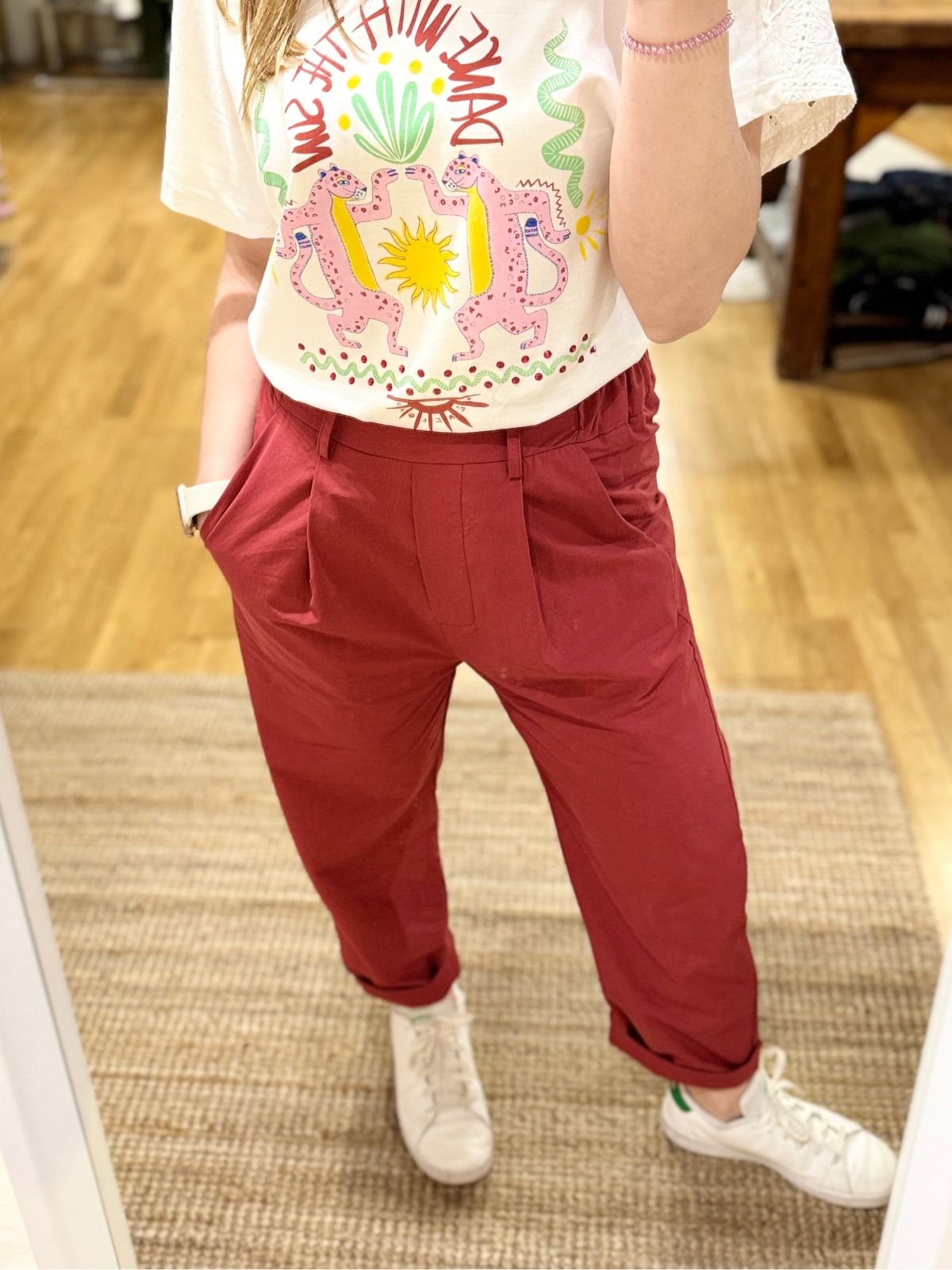 Pantalone rosso in cotone