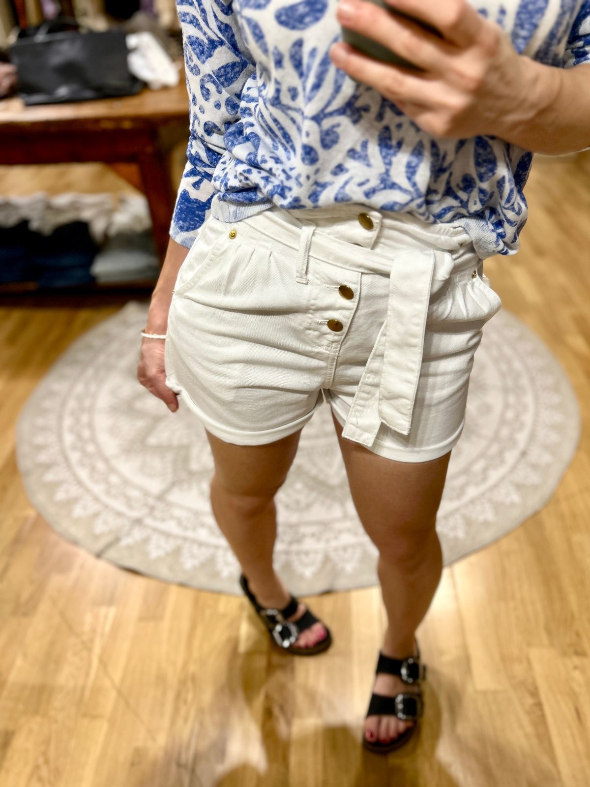 Bermuda in denim bianco