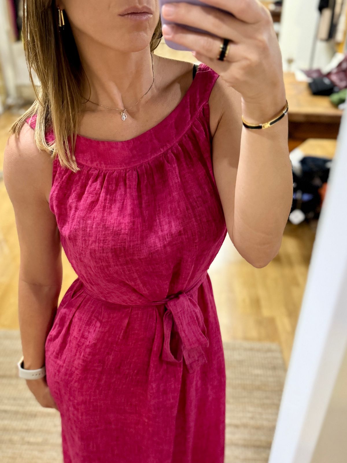 Abito in lino fucsia