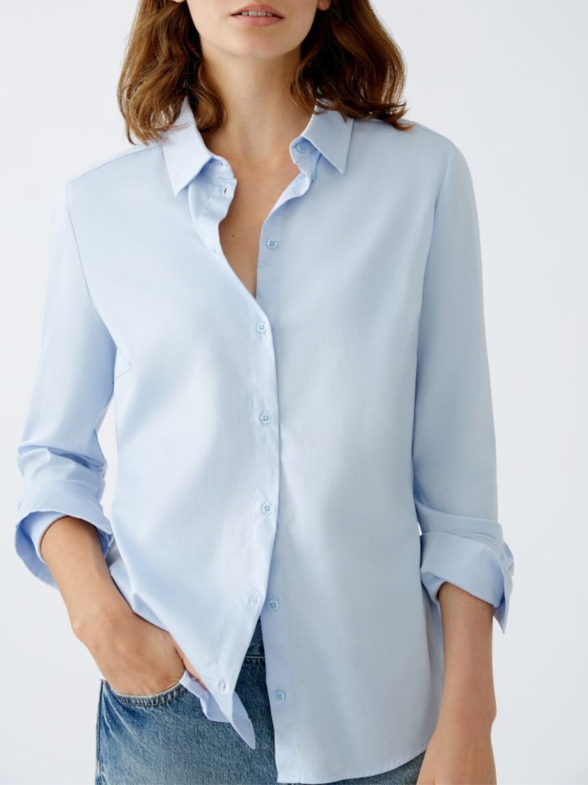 Camicia azzurra in cotone