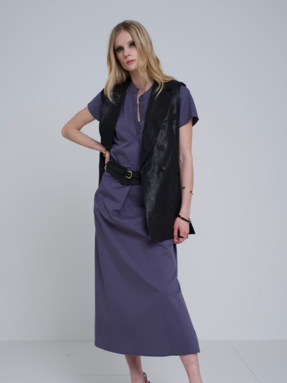 Gilet in lino spalmato