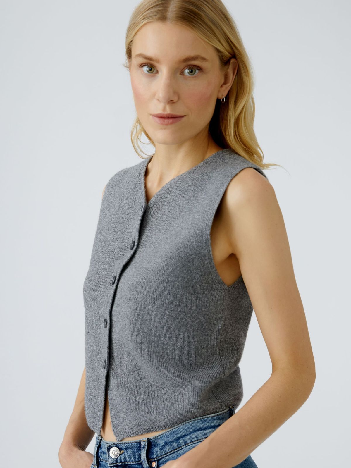 Gilet in maglia antracite