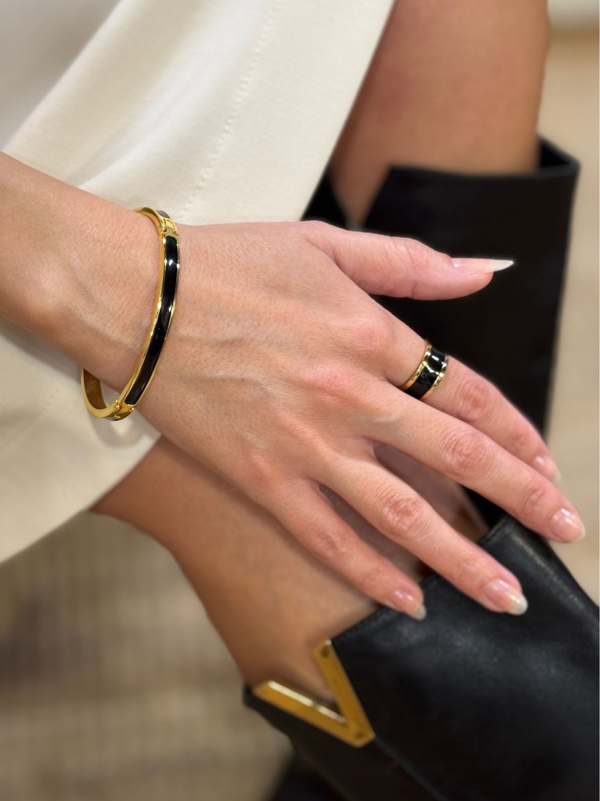 Anello fedina mini nero