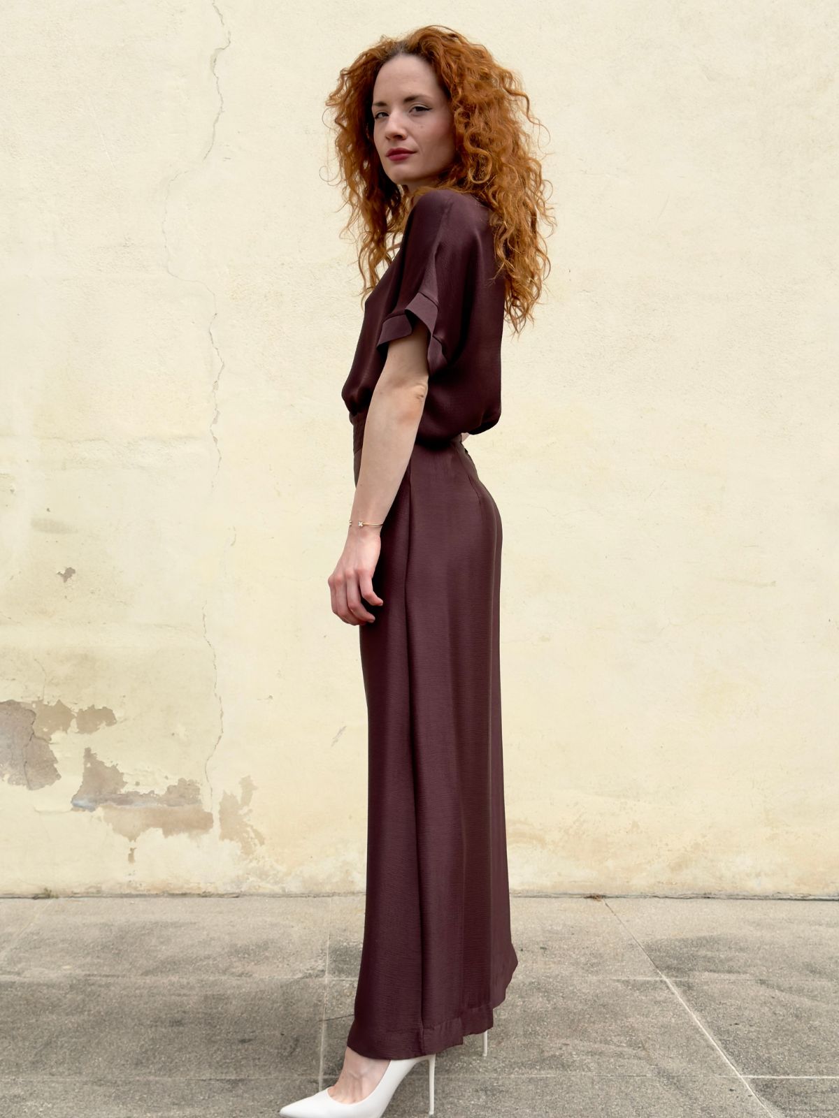 Pantalone palazzo cioccolato