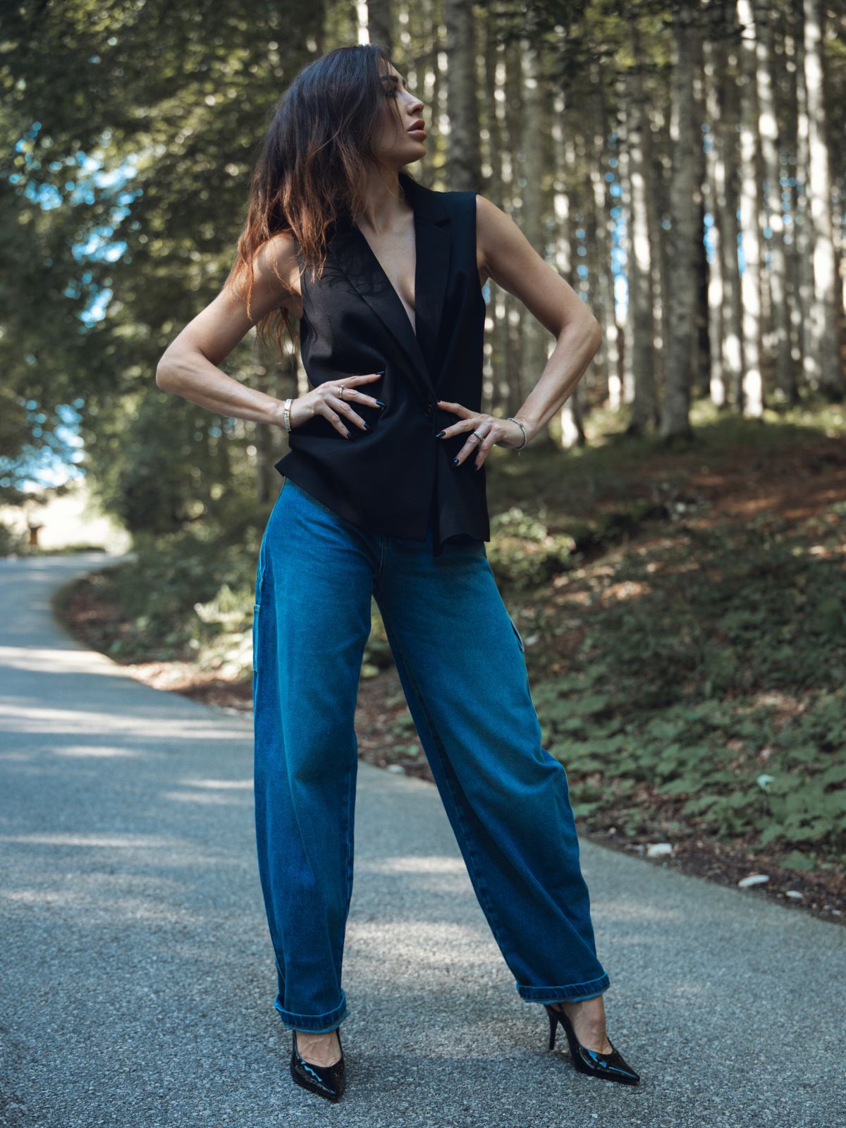 Jeans baggy con dettagli work