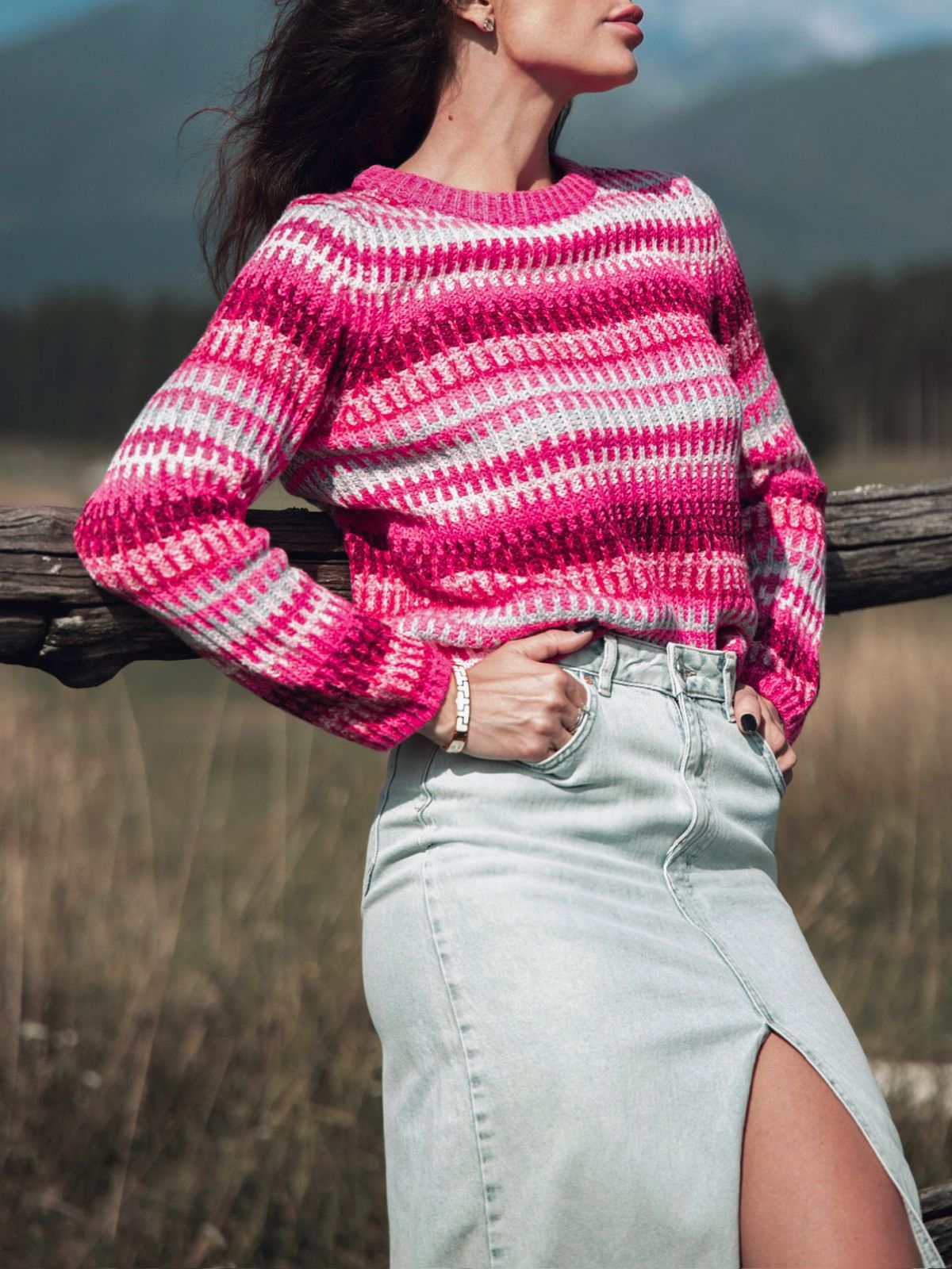 Gonna in jeans con spacco