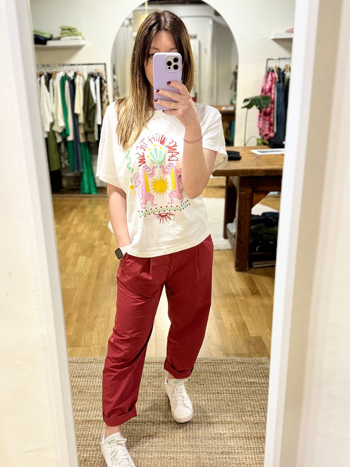Pantalone rosso in cotone