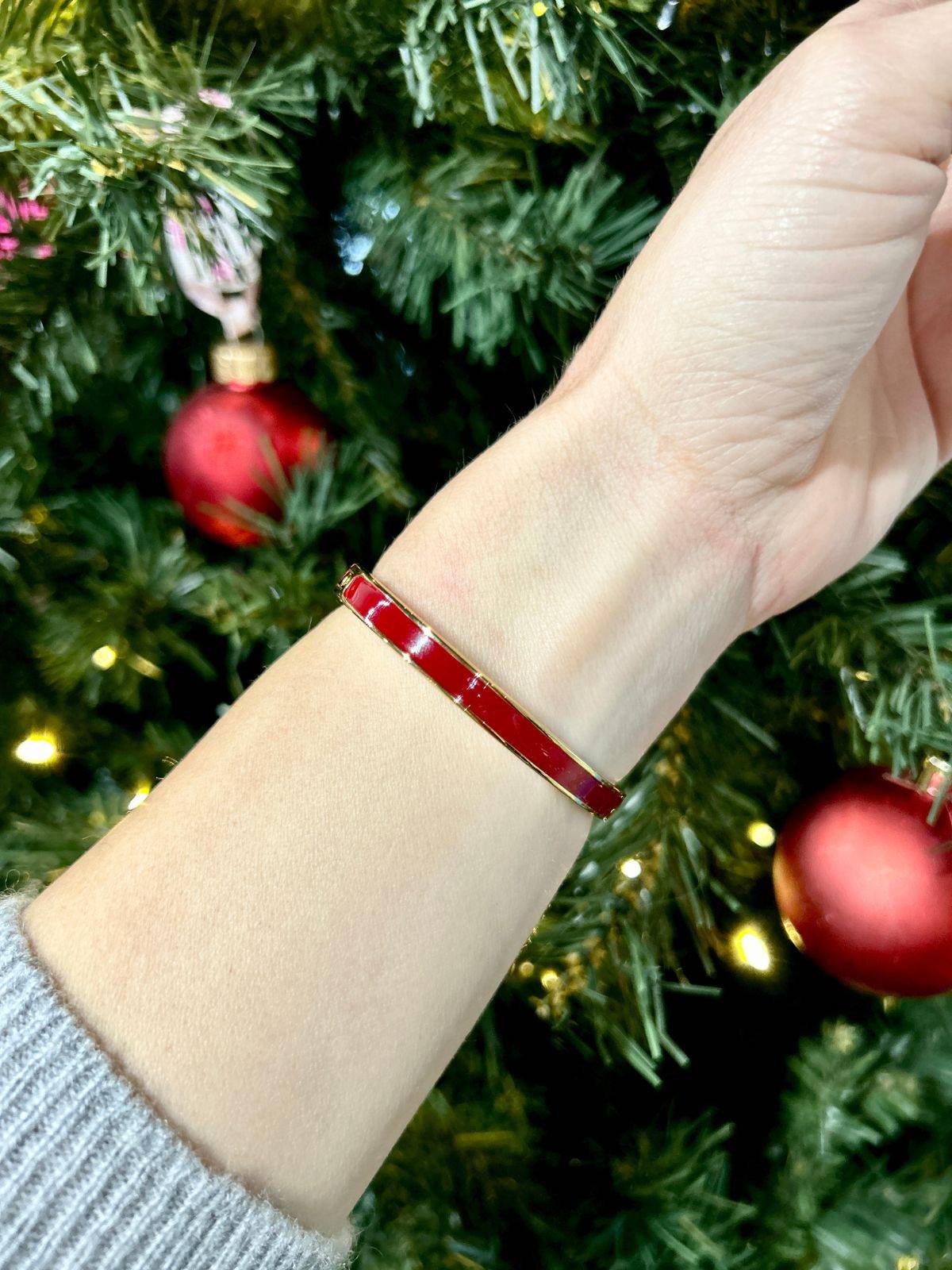 Bracciale sottile con cerniera bordeaux