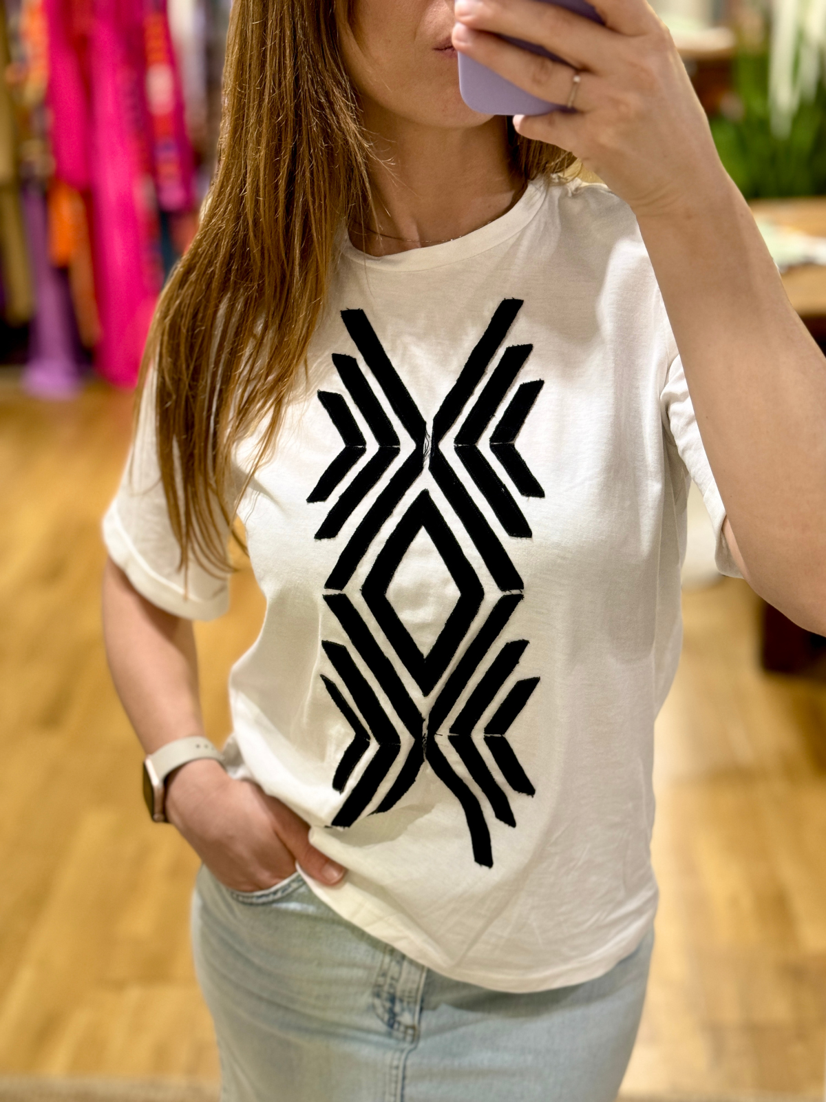 T-shirt tribal bianca