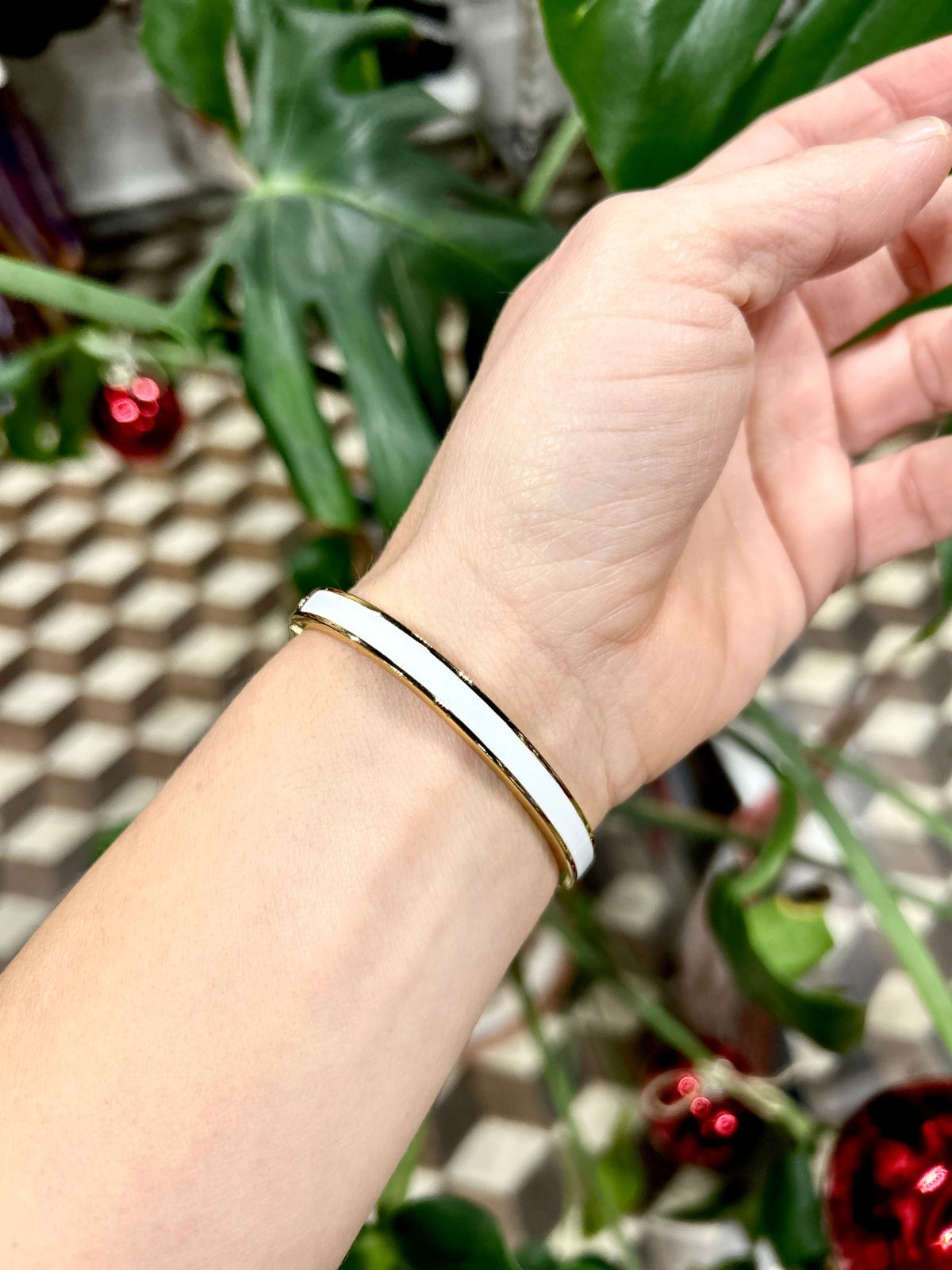 Bracciale sottile con cerniera bianco