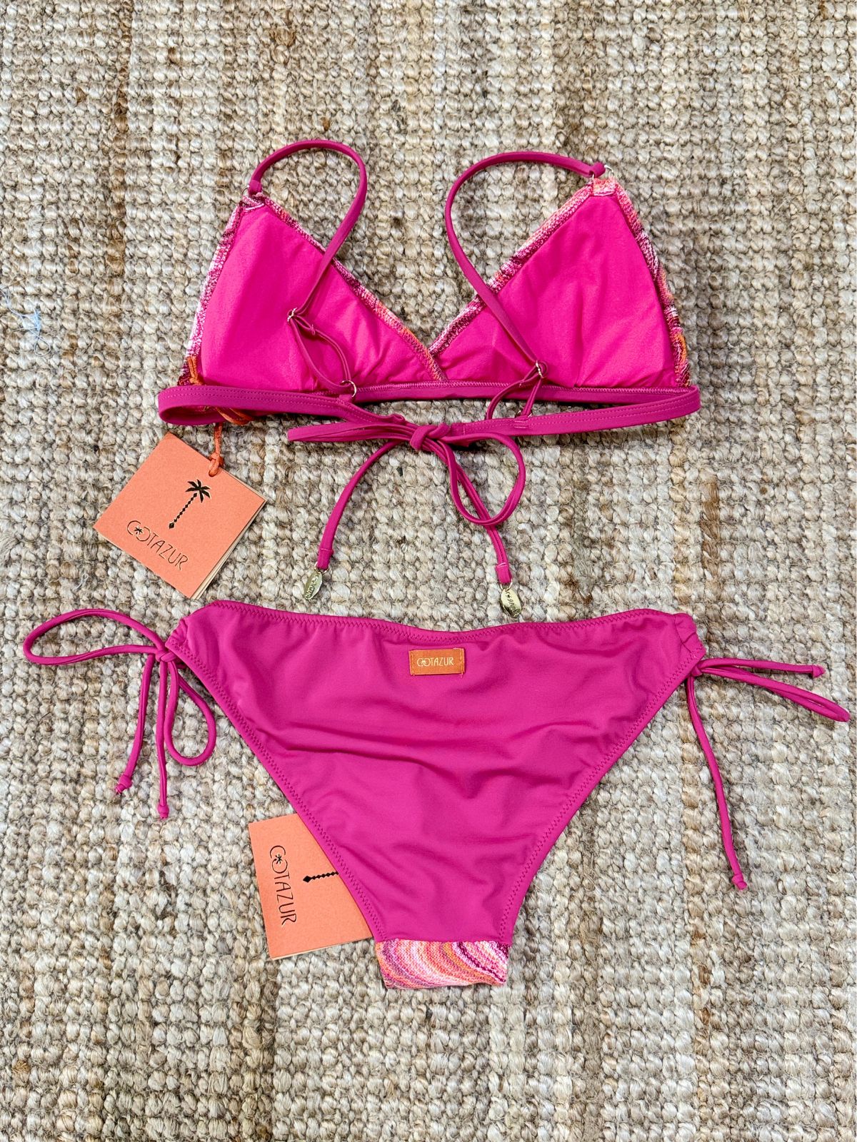 Top bikini bralette Cotazur in maglia crochet a onde