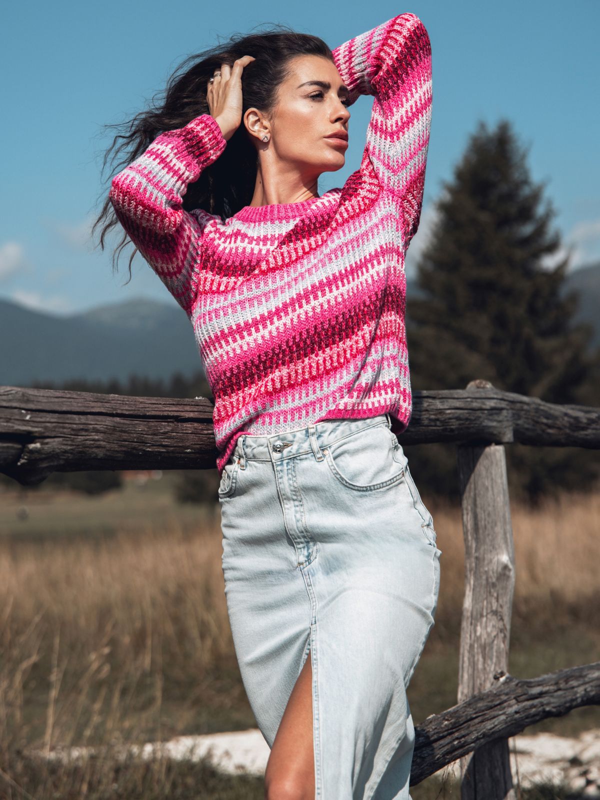 Gonna in jeans con spacco