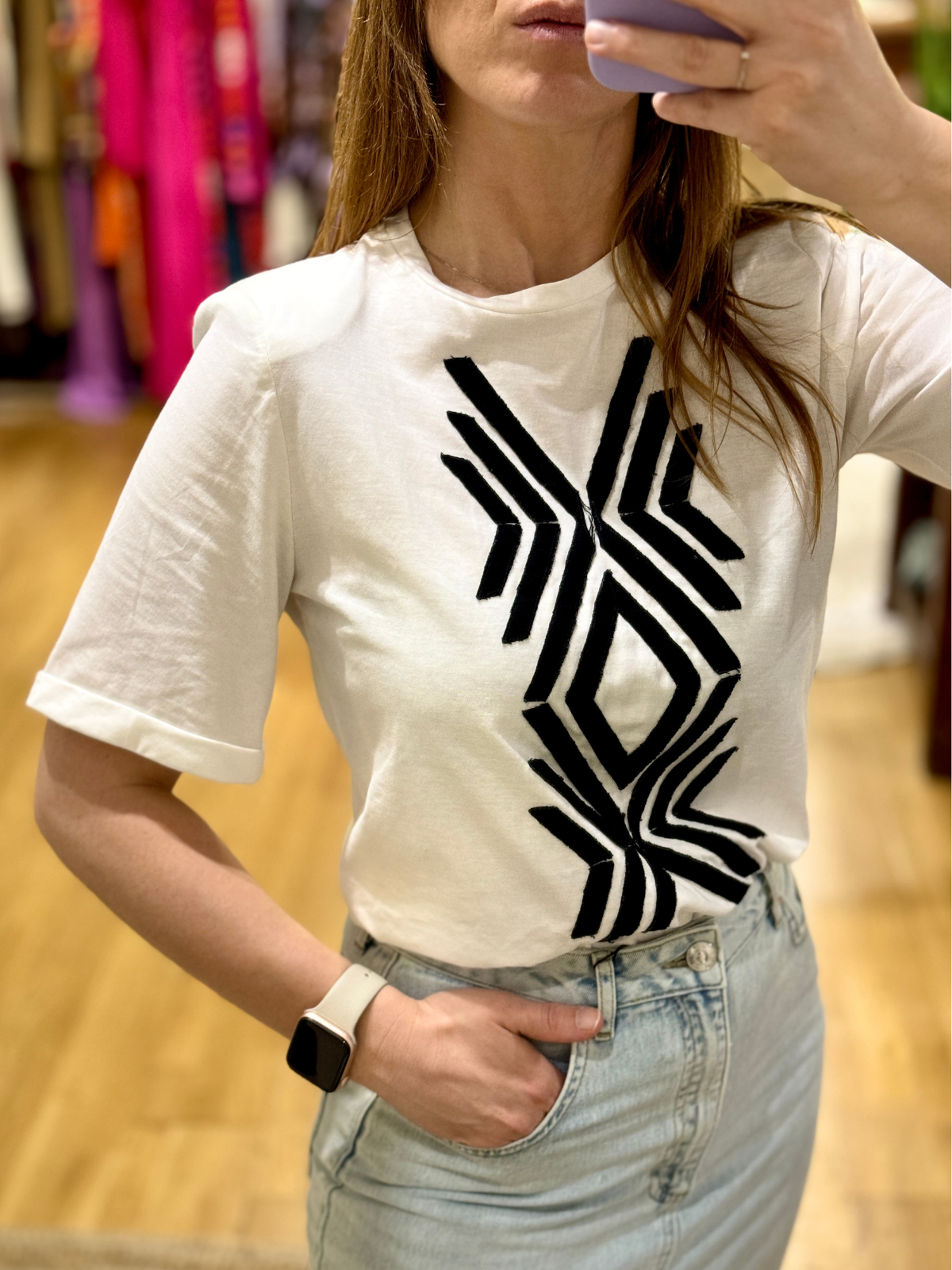 T-shirt tribal bianca