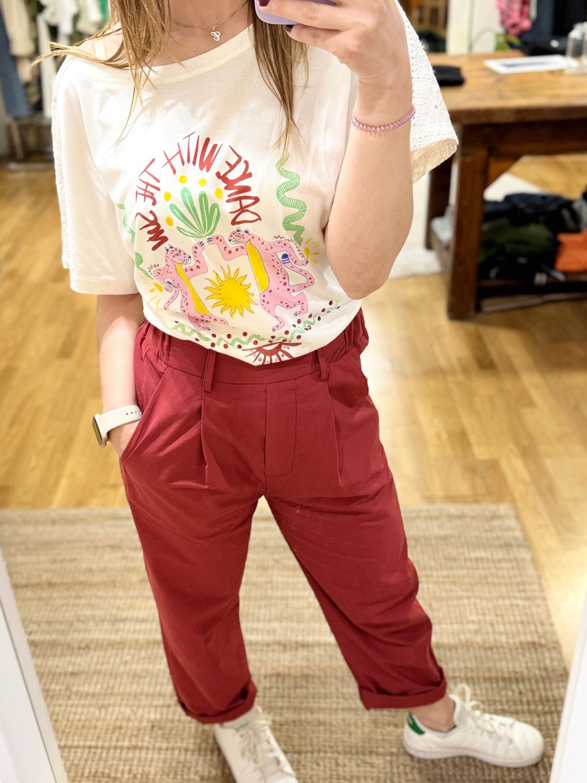Pantalone rosso in cotone