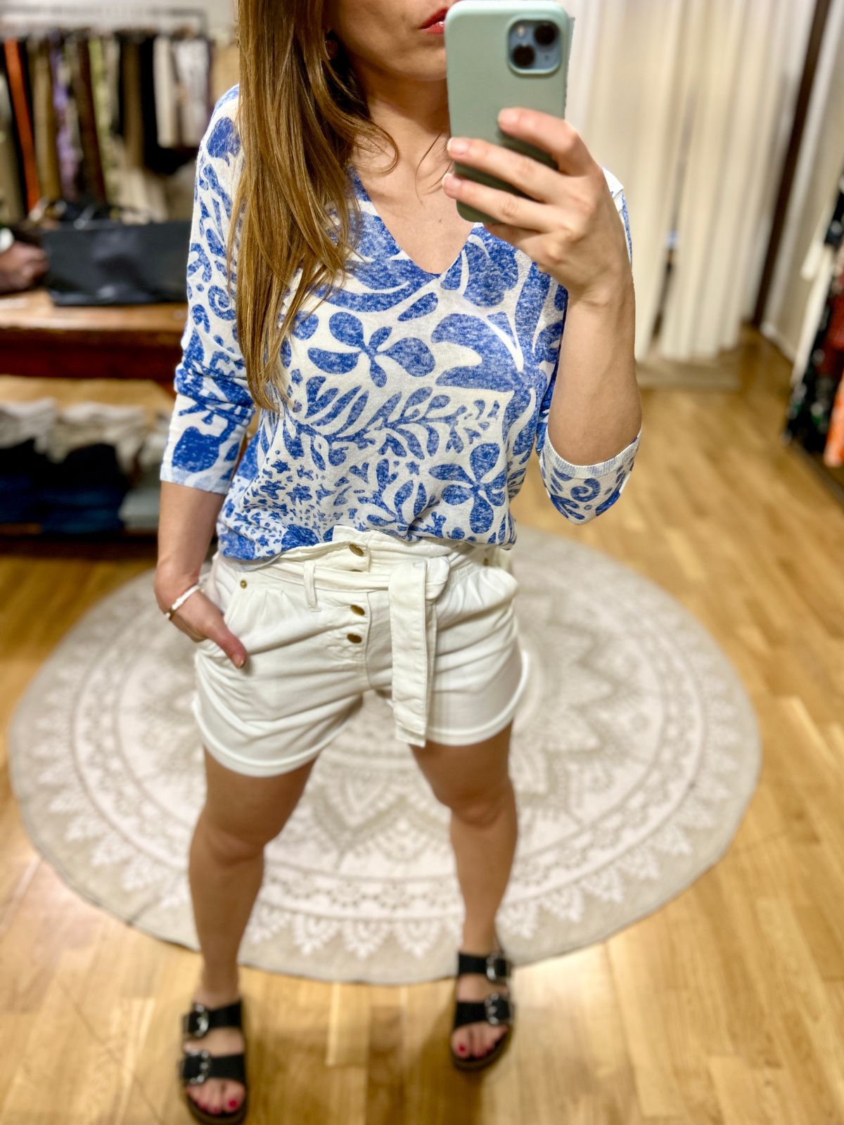 Bermuda in denim bianco