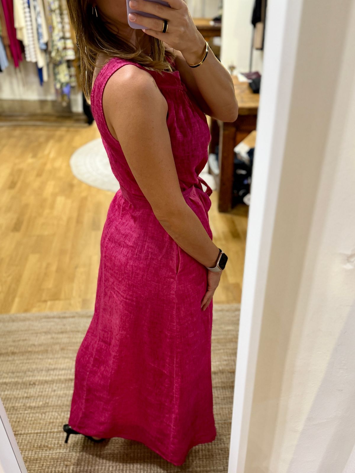 Abito in lino fucsia