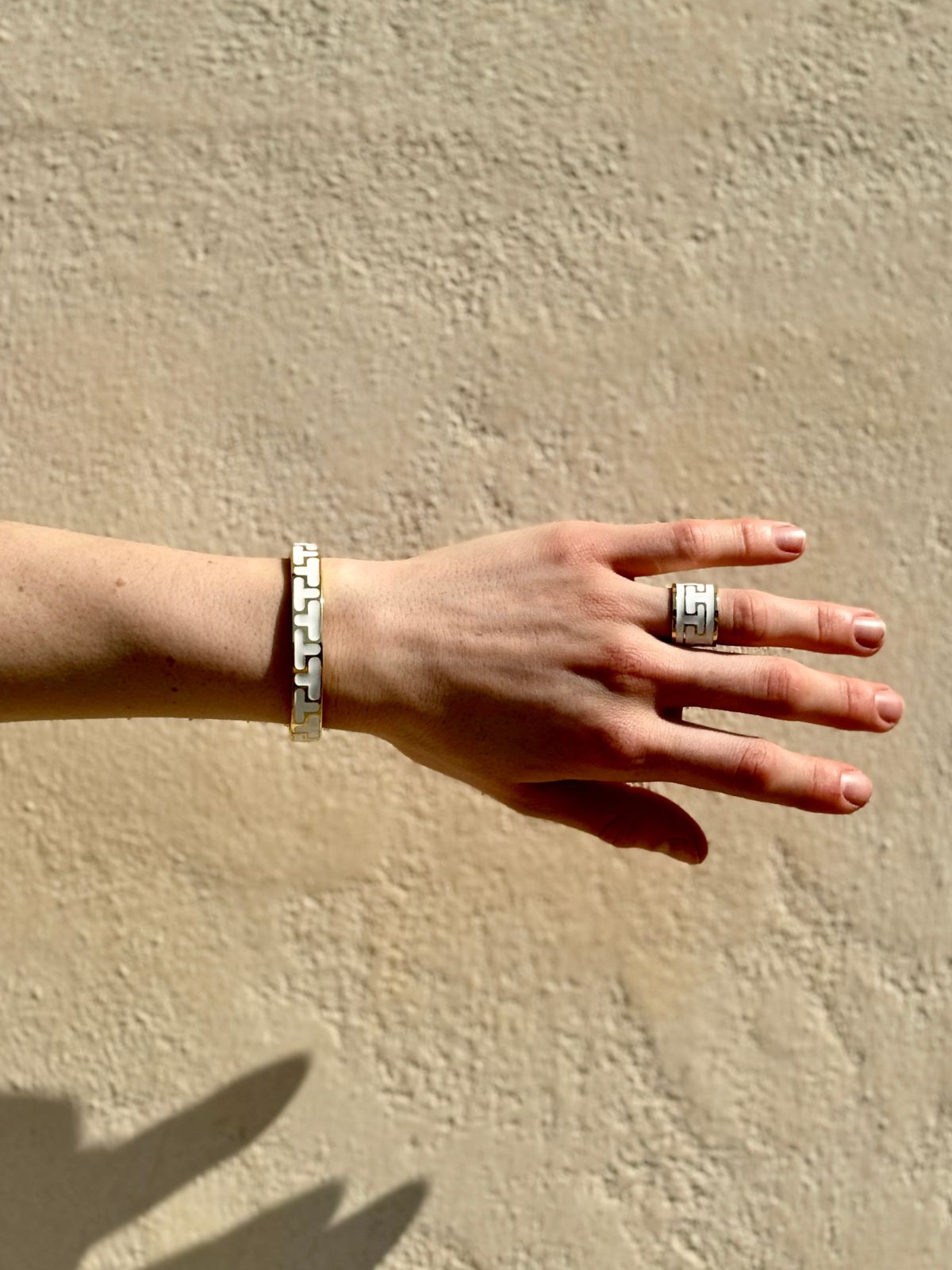 Bracciale mini chiuso greca bianco