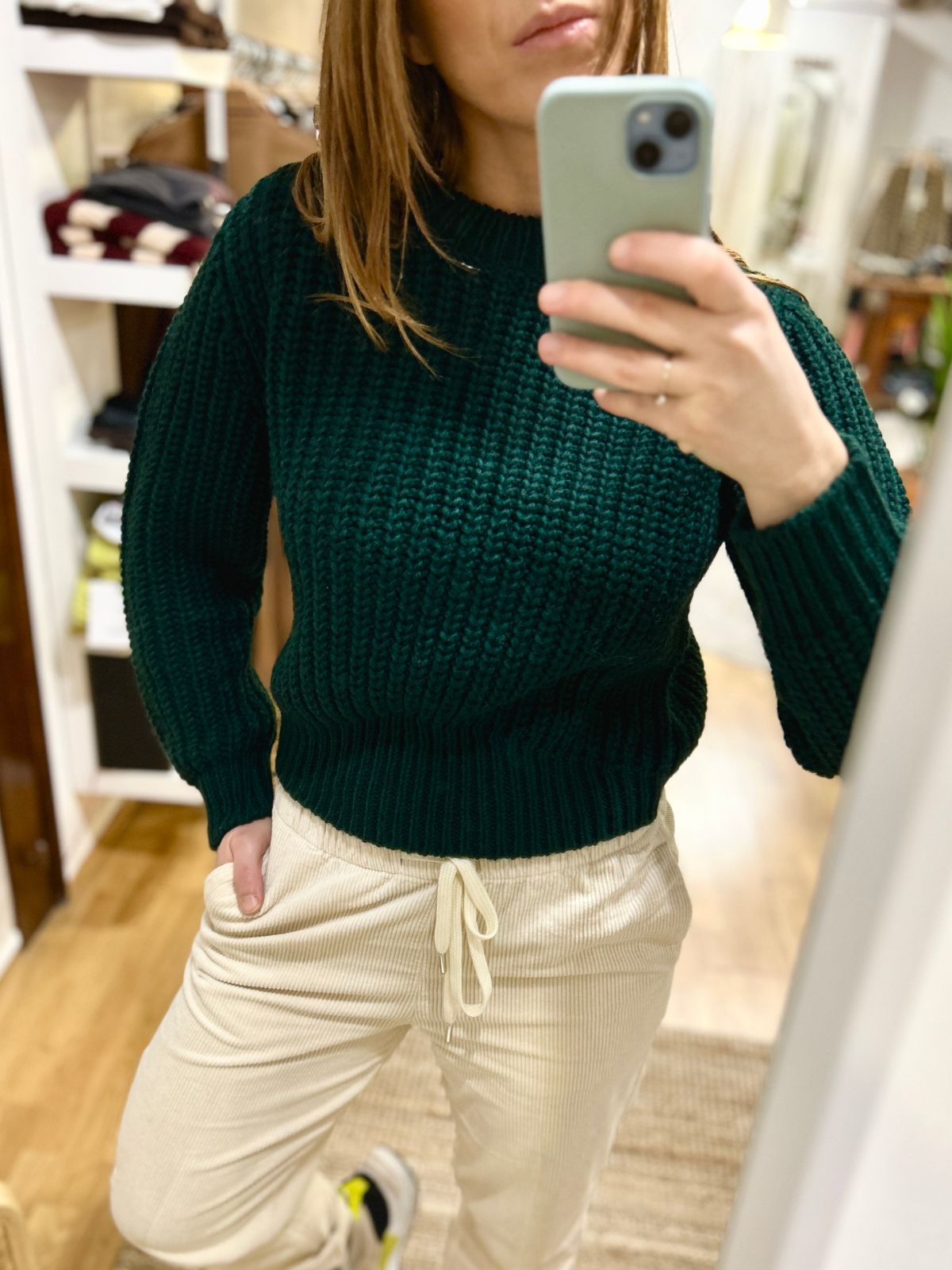 Maglia a coste in lana e alpaca
