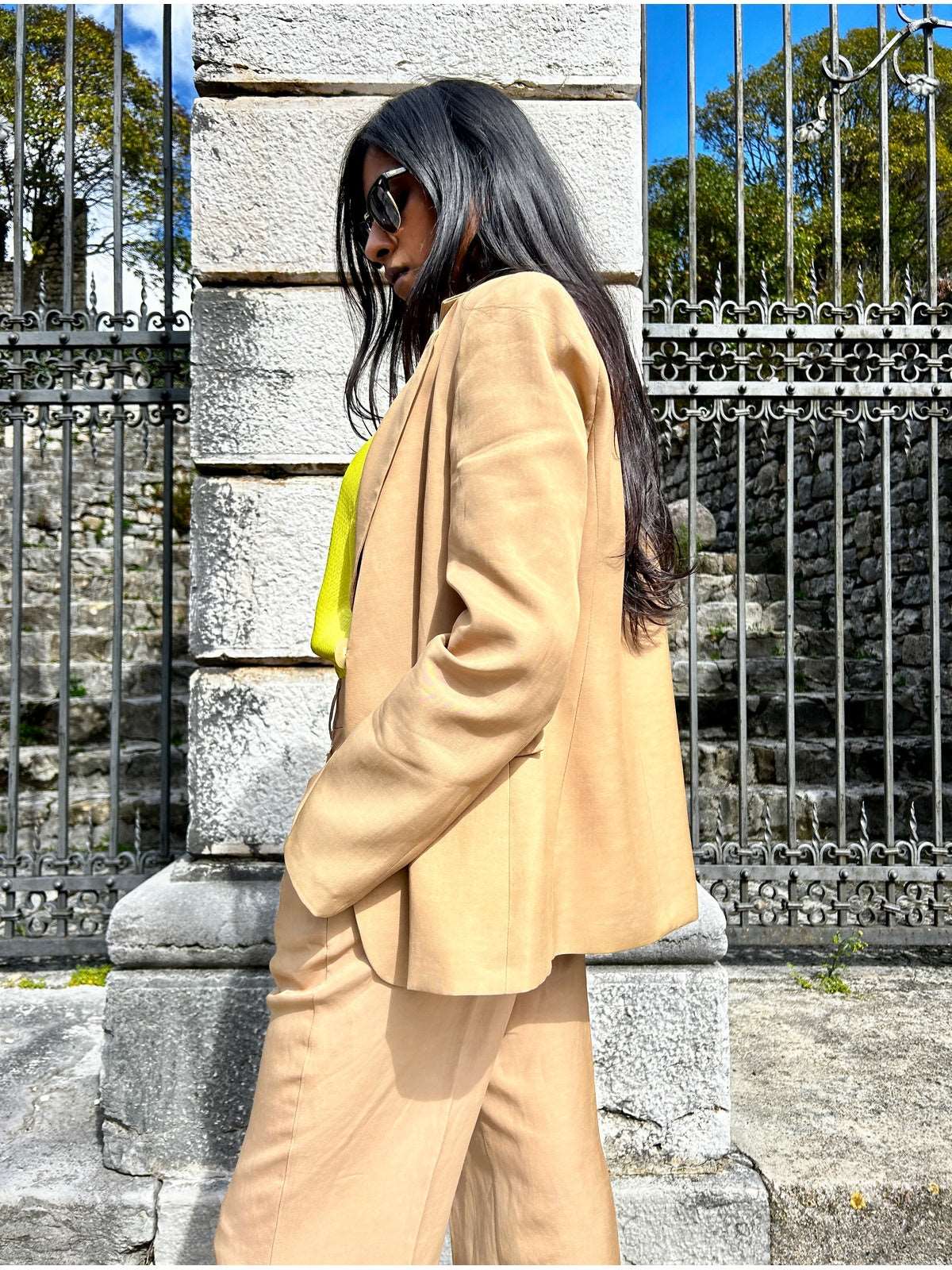 Blazer in viscosa e lino