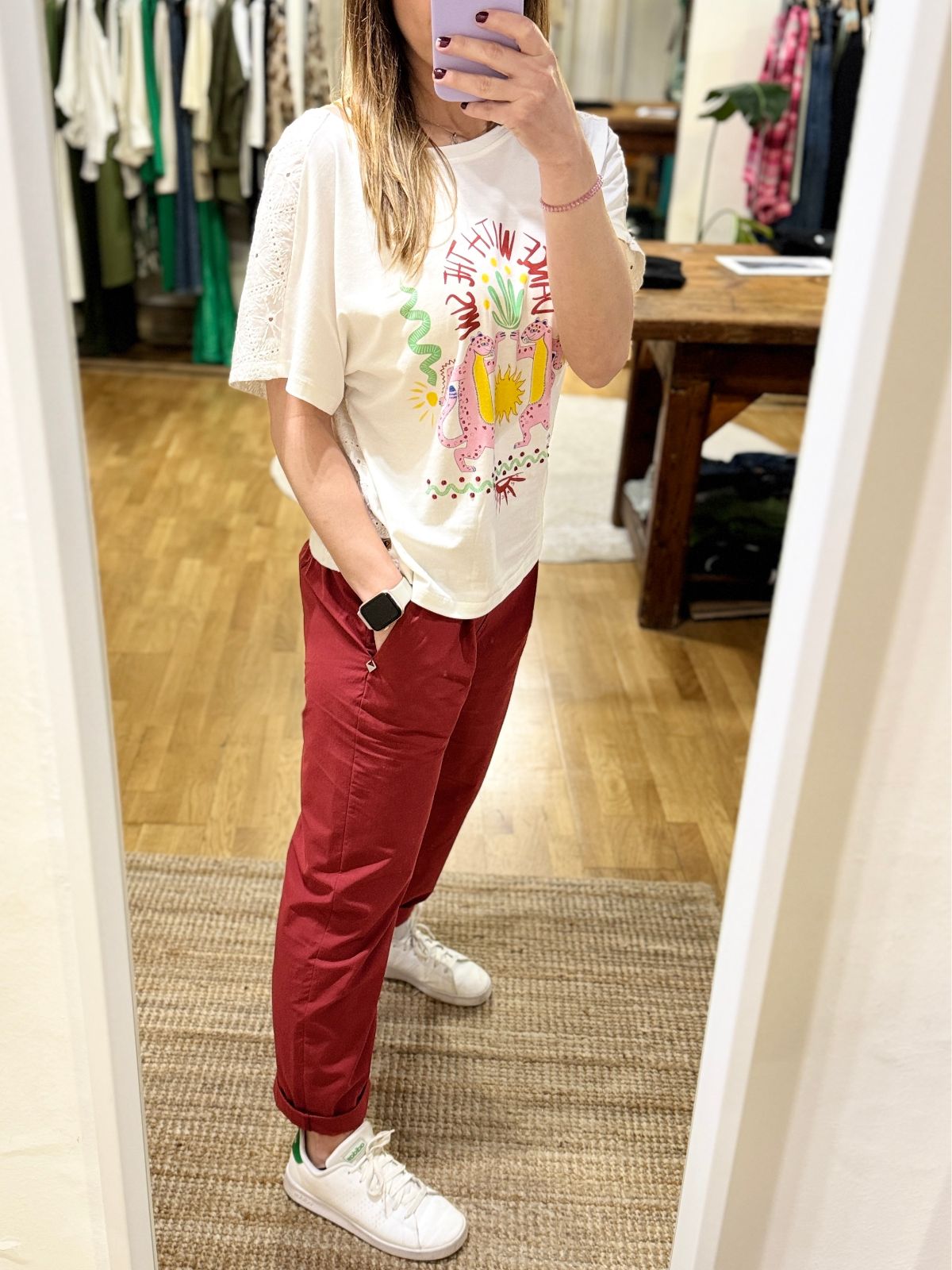 Pantalone rosso in cotone
