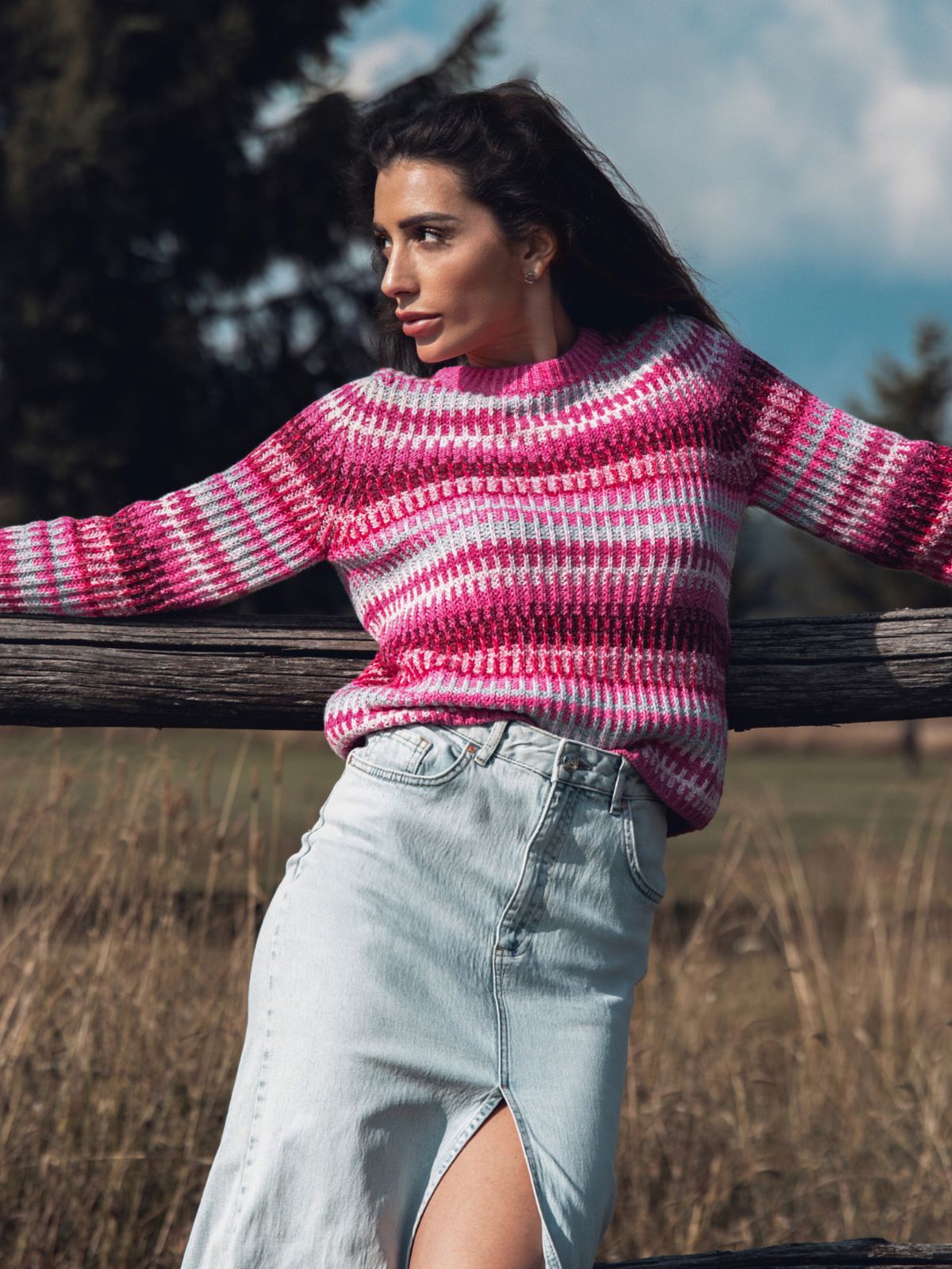 Gonna in jeans con spacco
