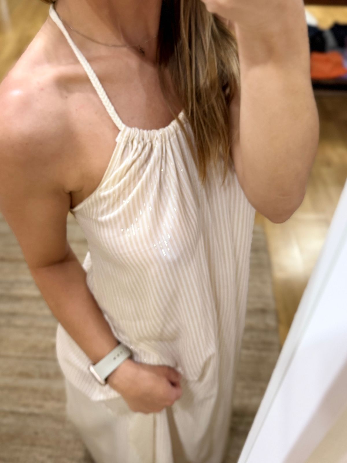 Abito lungo Cotazur in viscosa lurex a righe