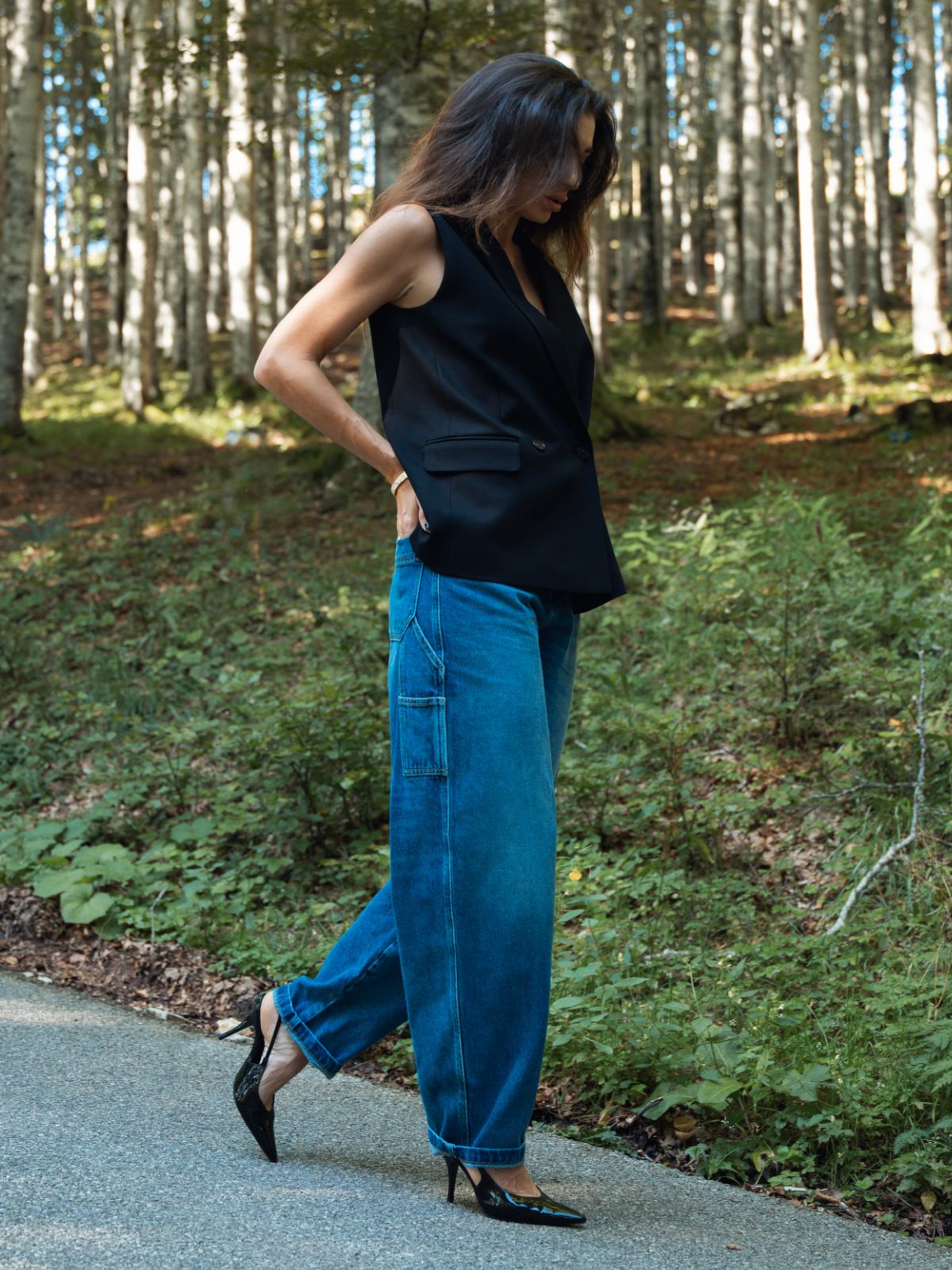 Jeans baggy con dettagli work
