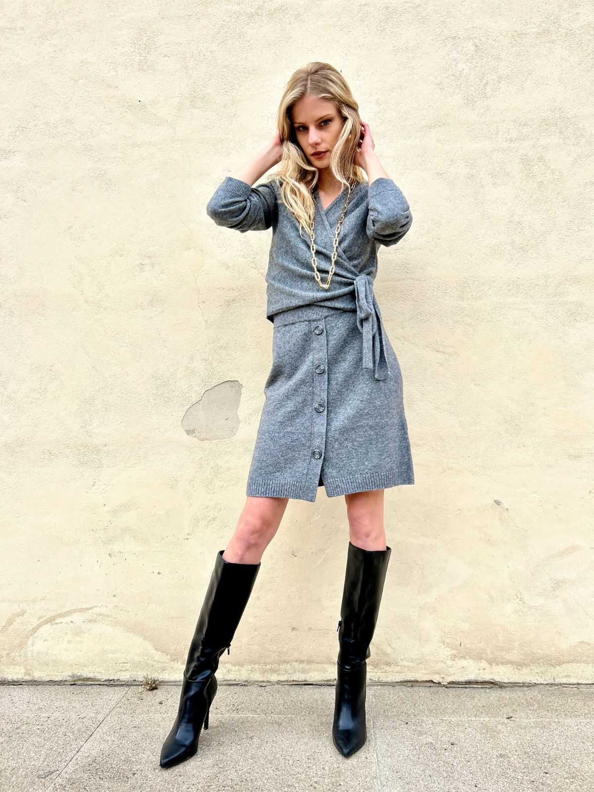 Cardigan/scaldacuore incrociato