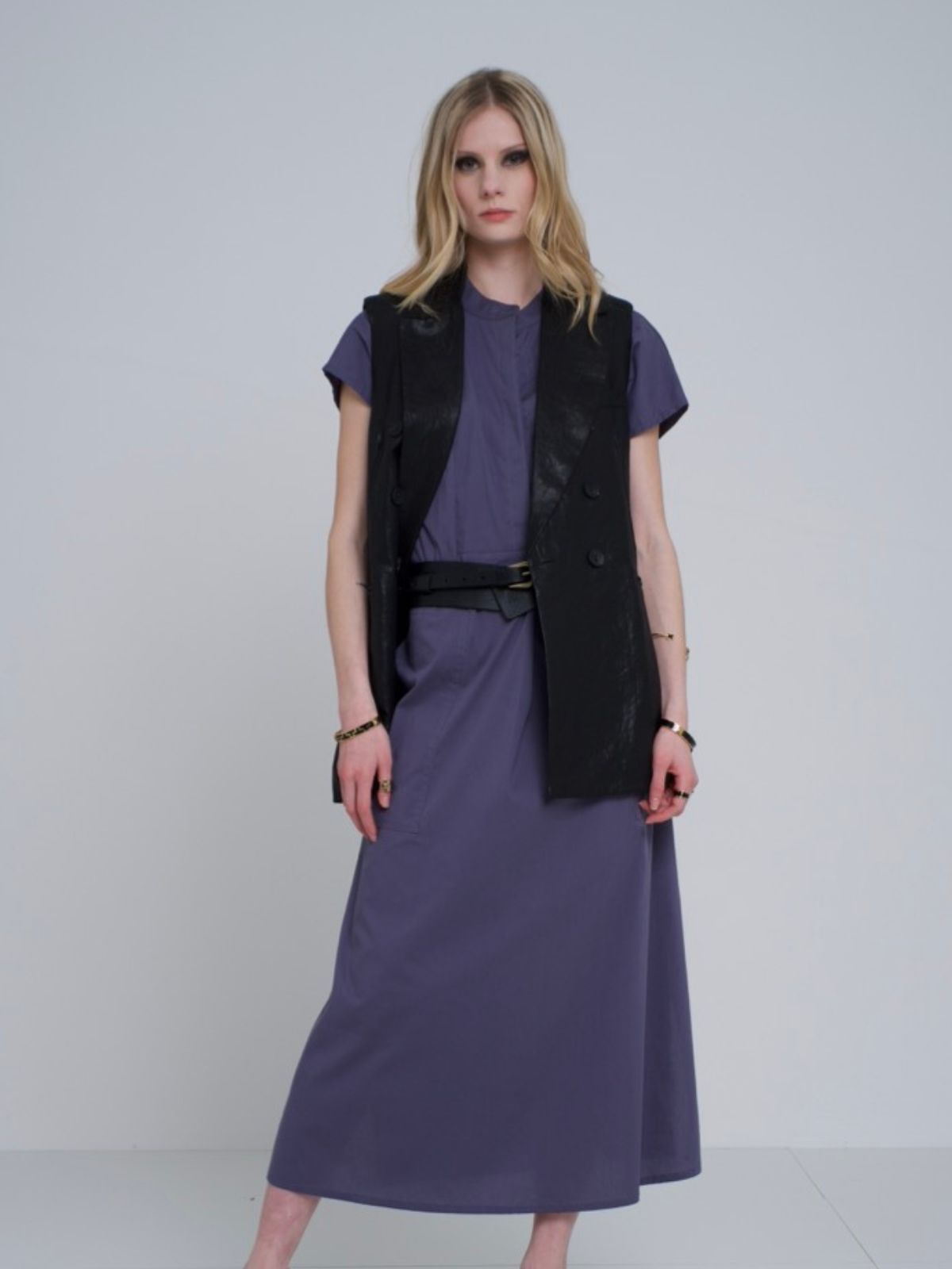 Gilet in lino spalmato