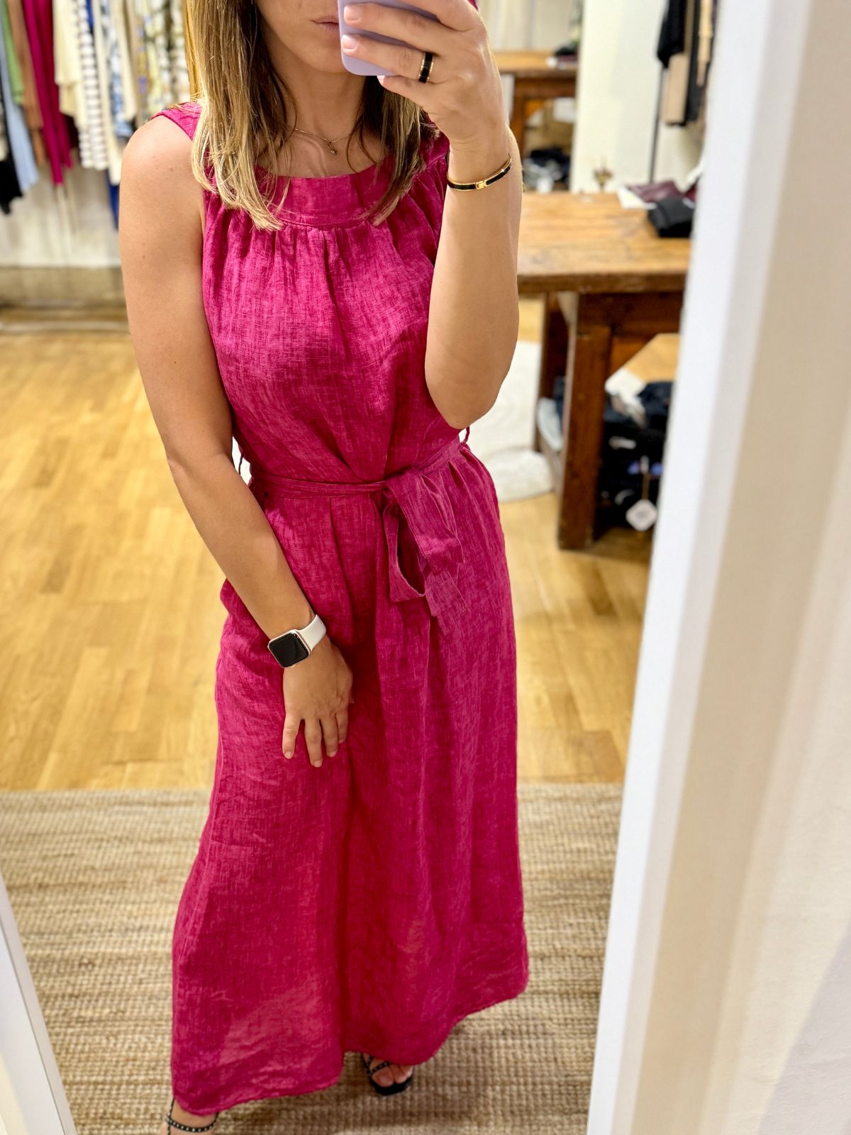 Abito in lino fucsia